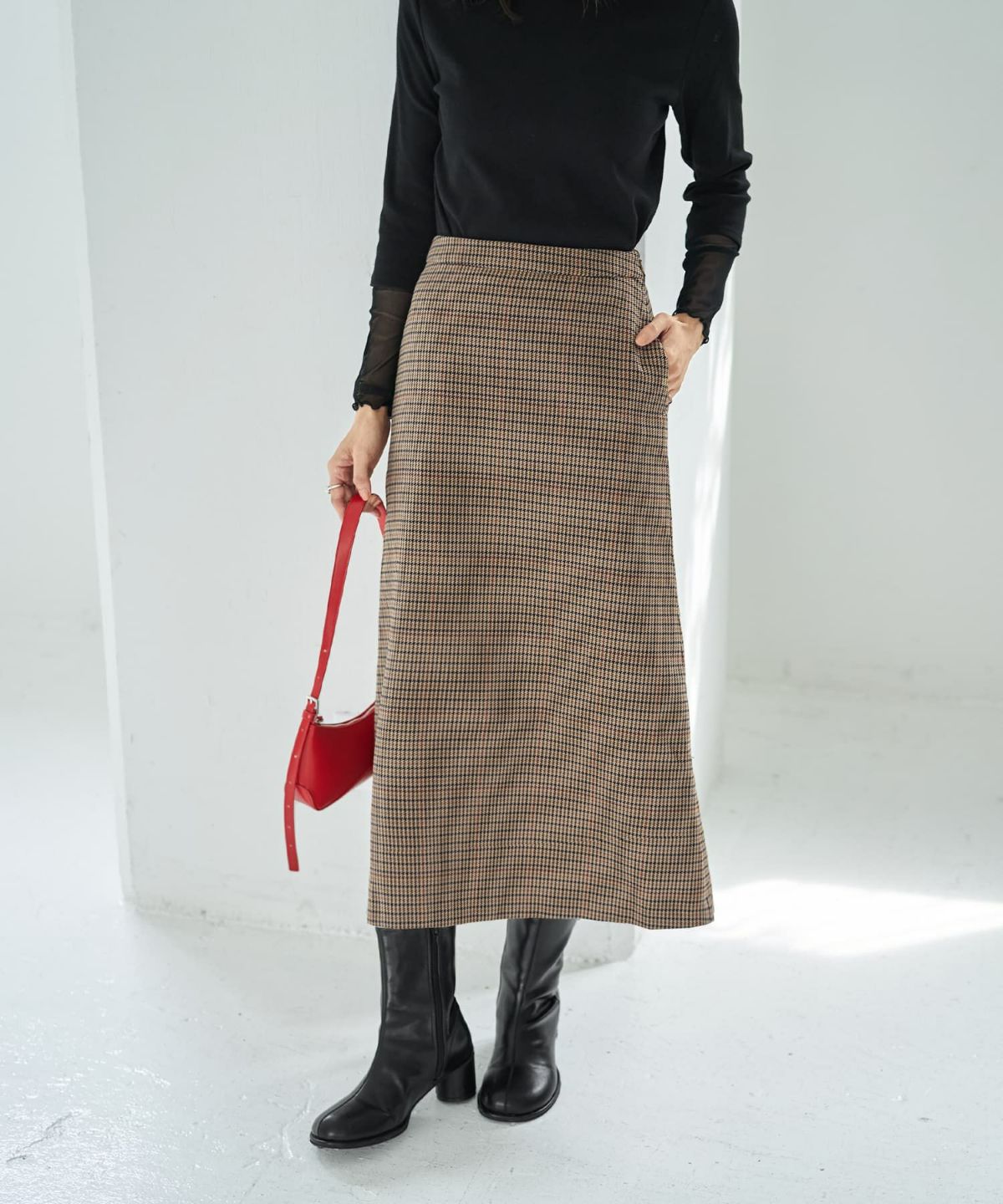 着用イメージ 166cm ベージュミックス Sサイズ