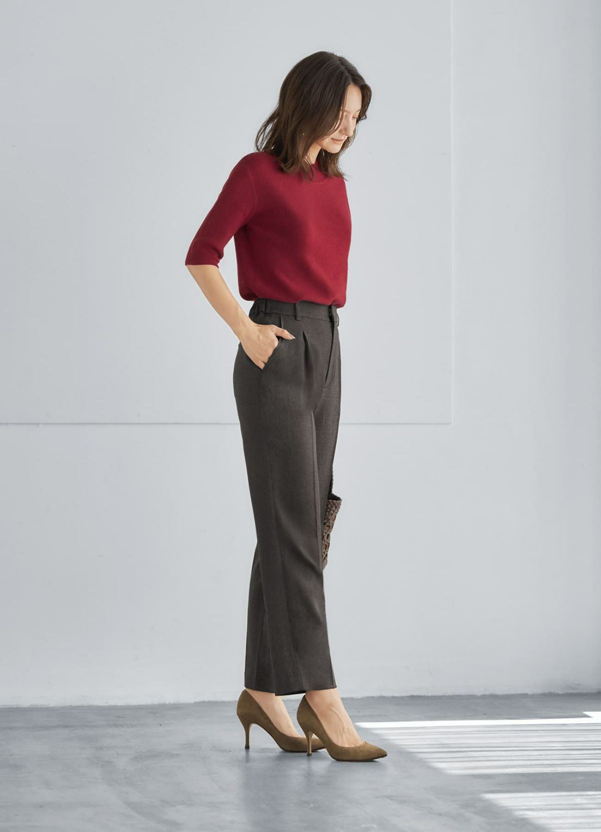 着用イメージ 165cm 着用サイズ S セピアミックス