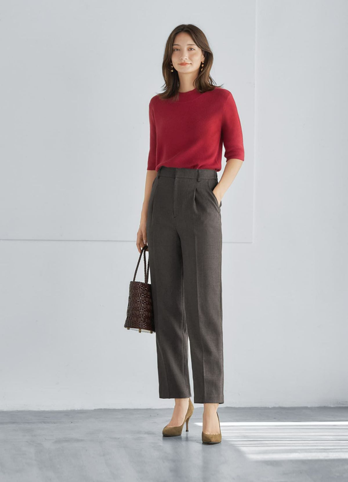 着用イメージ 165cm 着用サイズ S セピアミックス