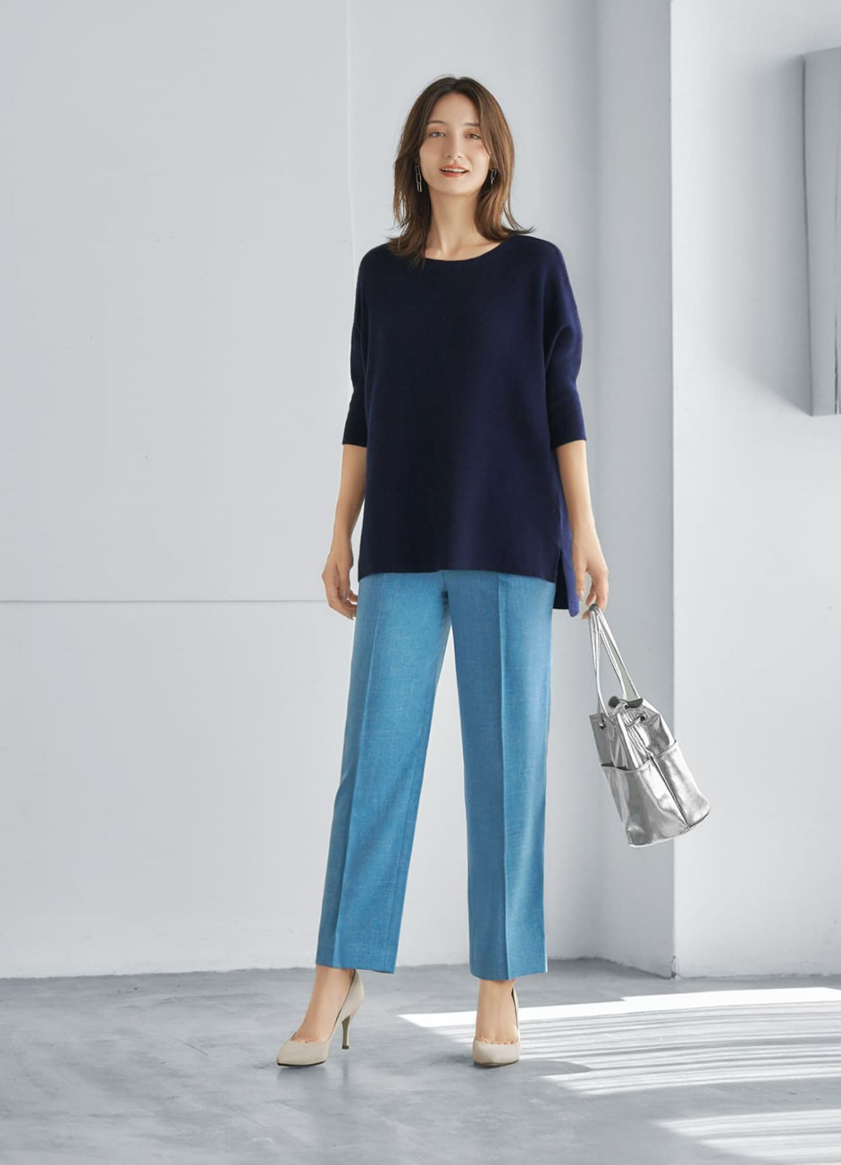 着用イメージ 165cm 着用サイズ S スカイブルーミックス