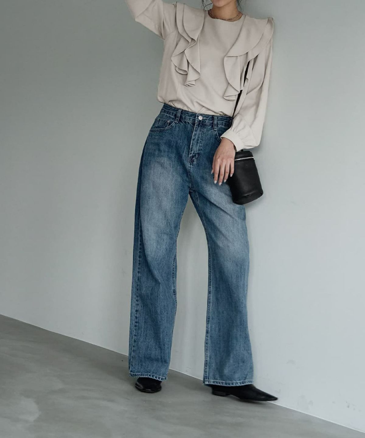 着用イメージ 168cm グレージュ