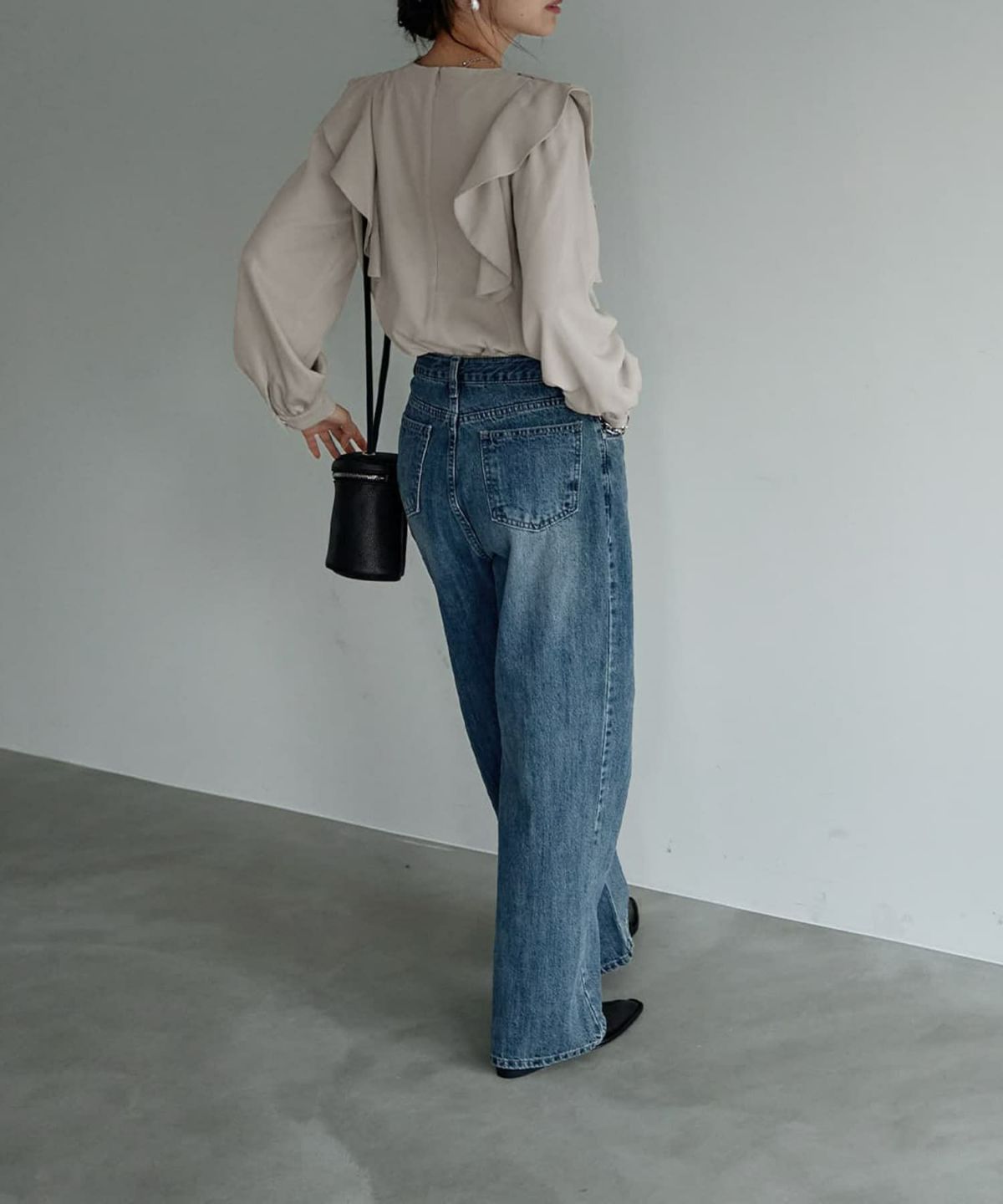 着用イメージ 168cm グレージュ