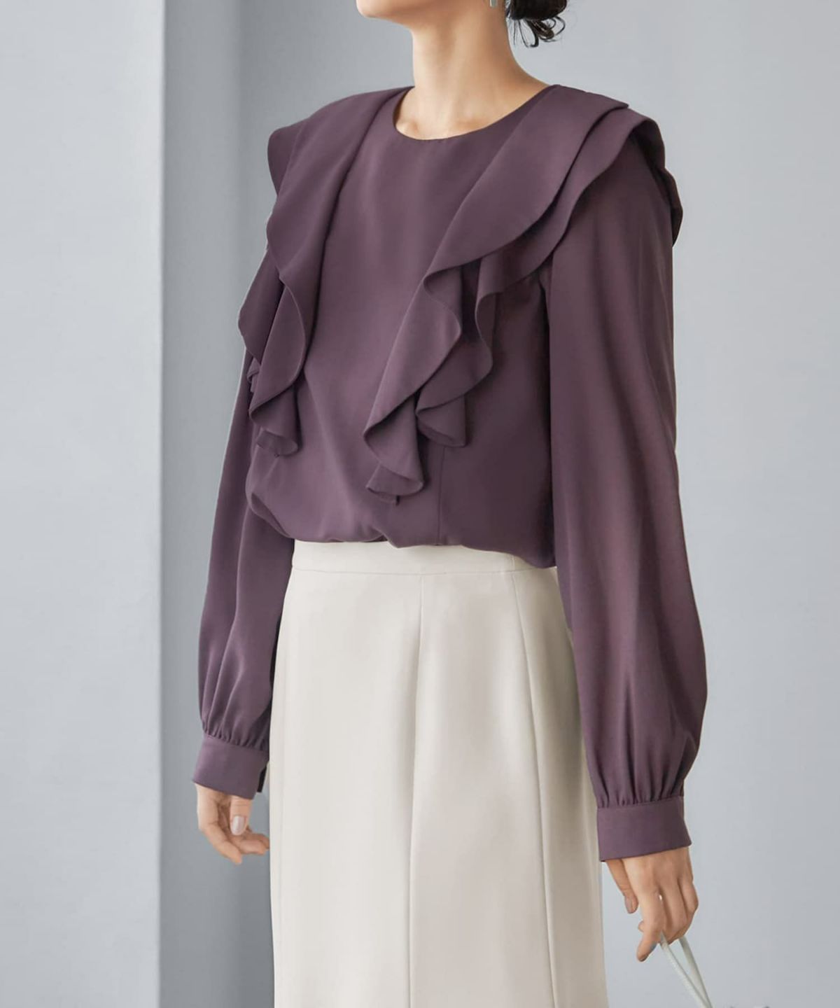 着用イメージ 165cm パープルブラウン