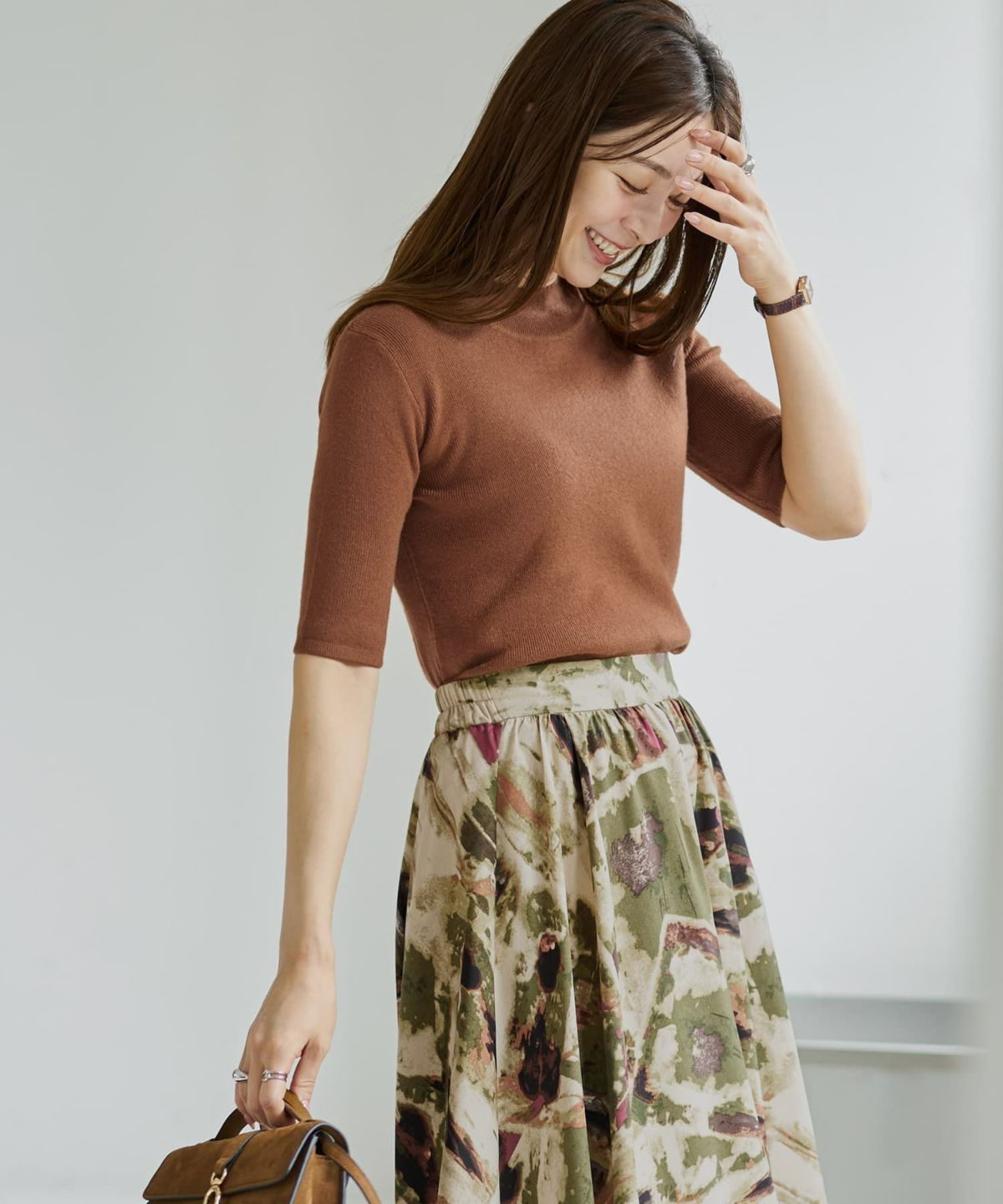 着用イメージ 166cm ライトブラウン