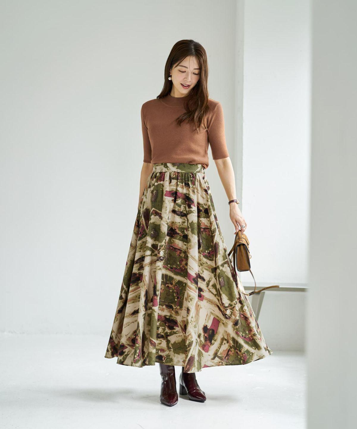 着用イメージ 166cm ライトブラウン