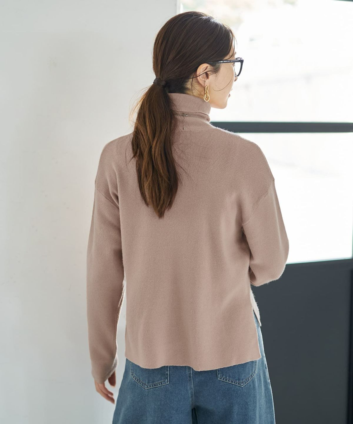 着用イメージ 166cm ベージュ