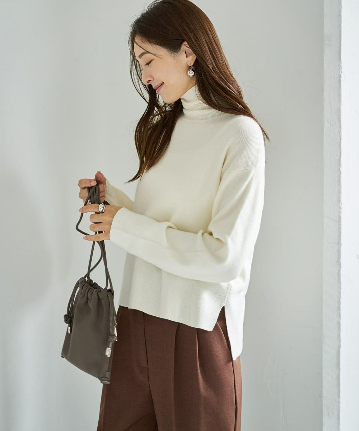 着用イメージ 166cm ホワイト