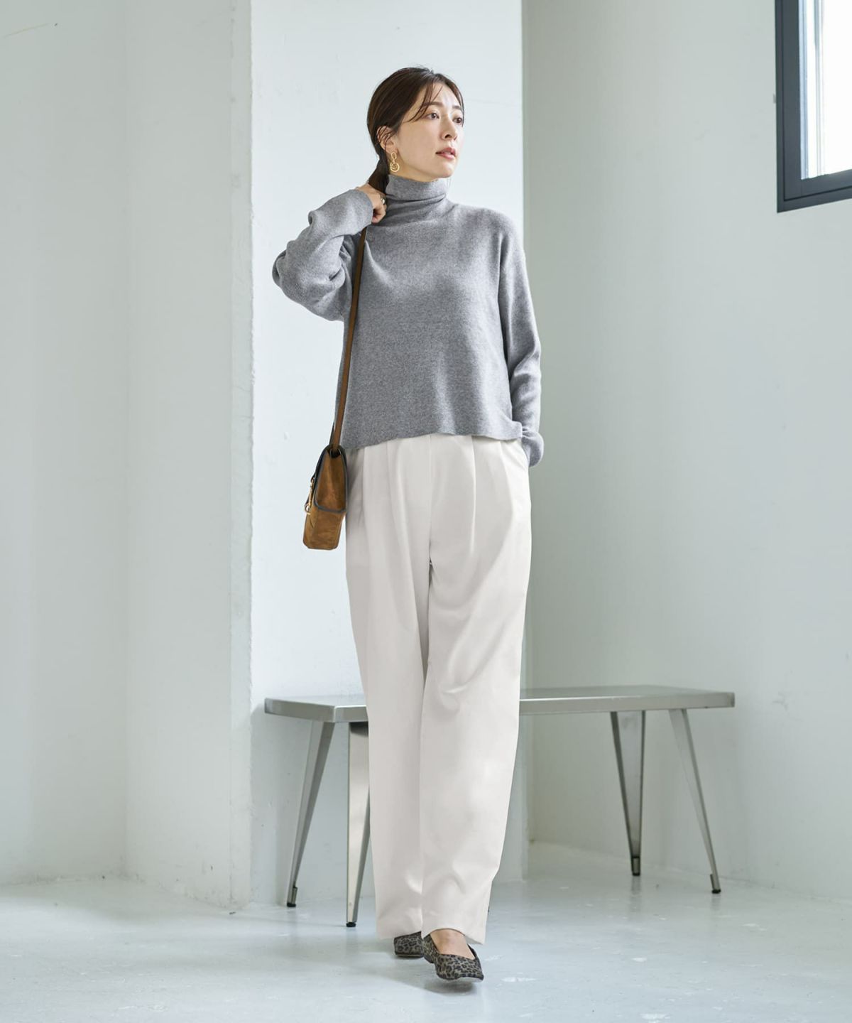 着用イメージ 166cm グレー