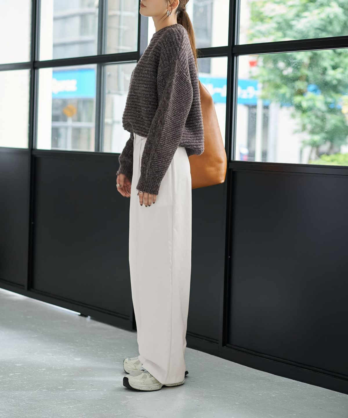 着用イメージ 166cm ダークブラウン