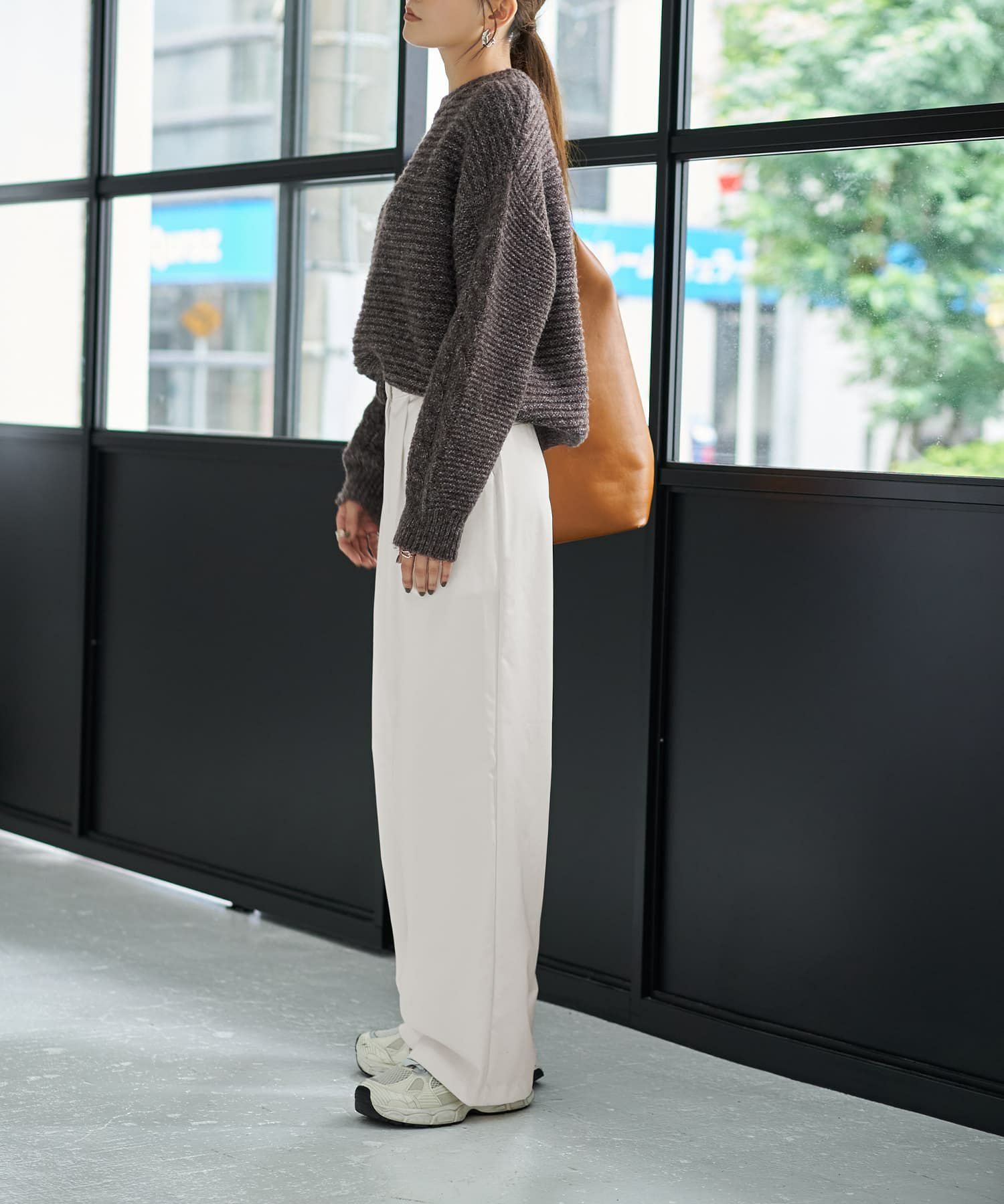 着用イメージ 166cm ダークブラウン