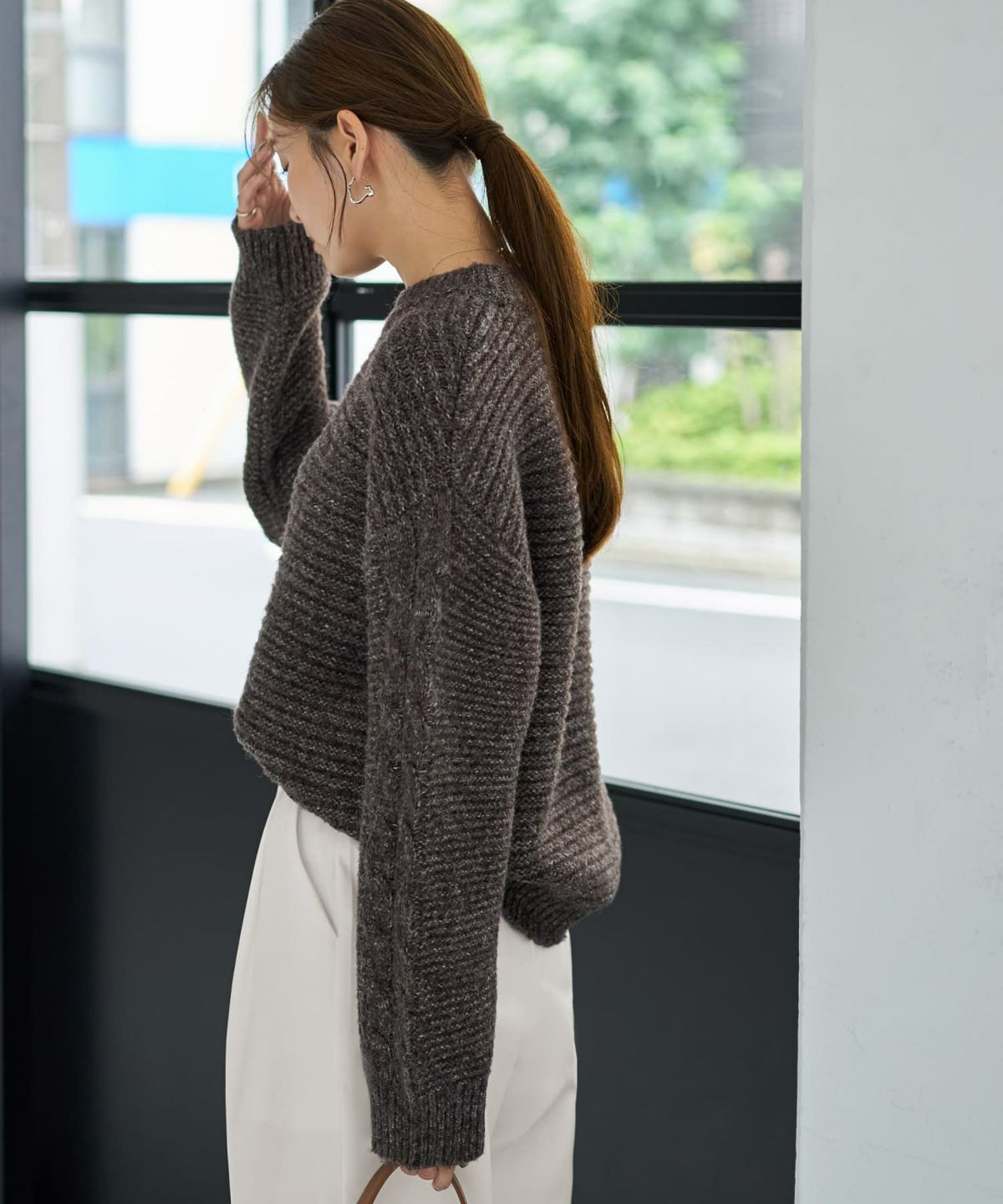 着用イメージ 166cm ダークブラウン