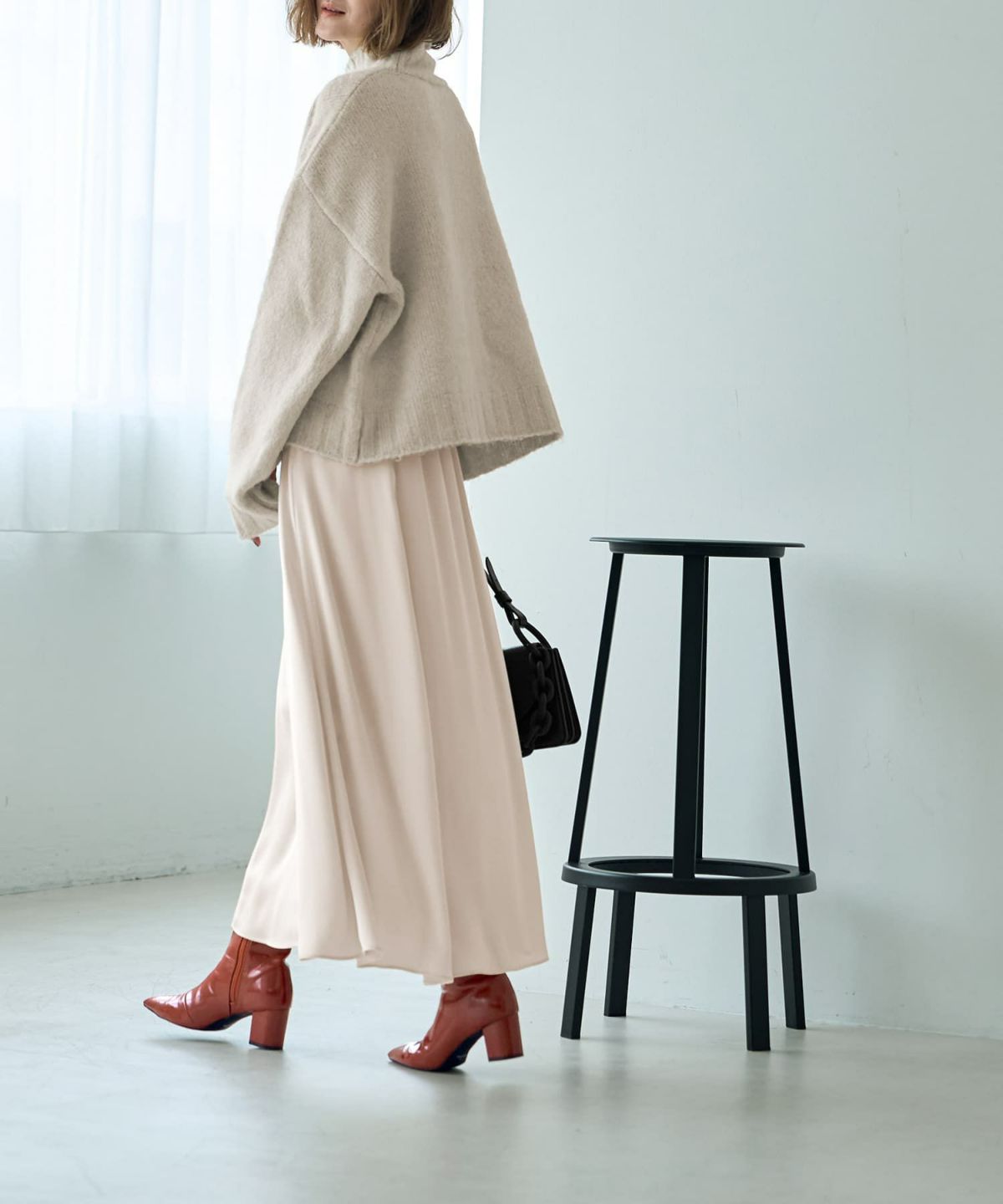 着用イメージ 166cm アイボリー