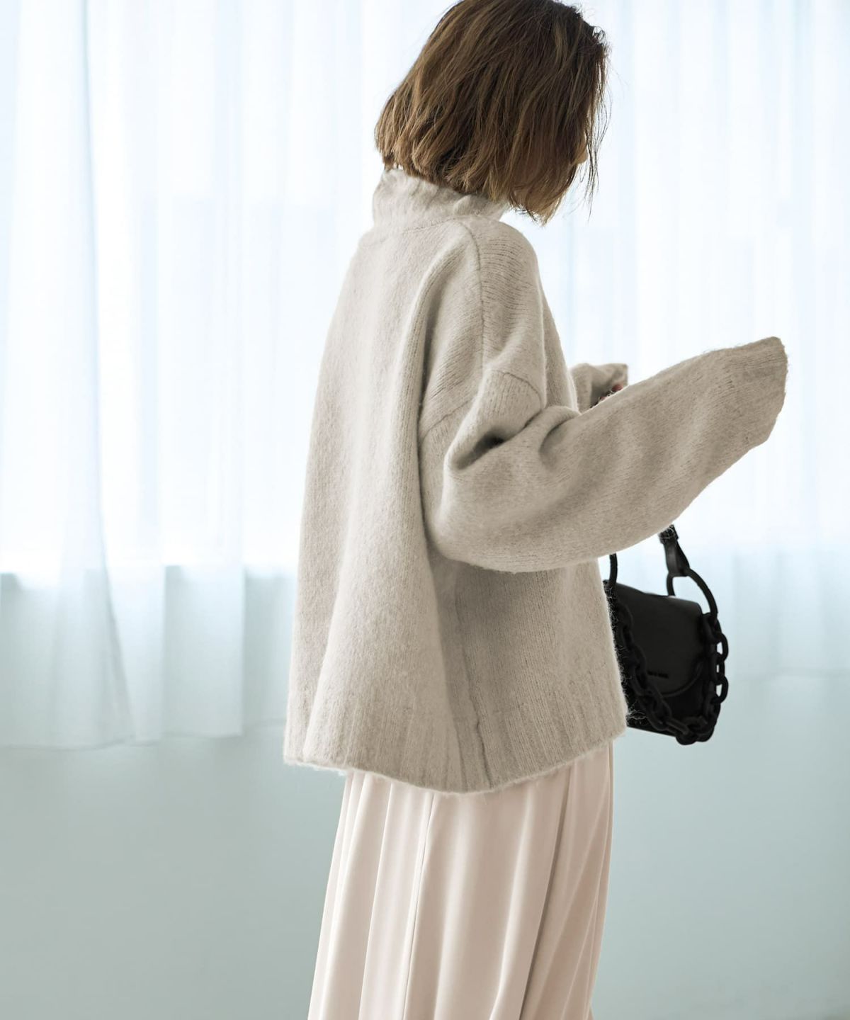 着用イメージ 166cm アイボリー
