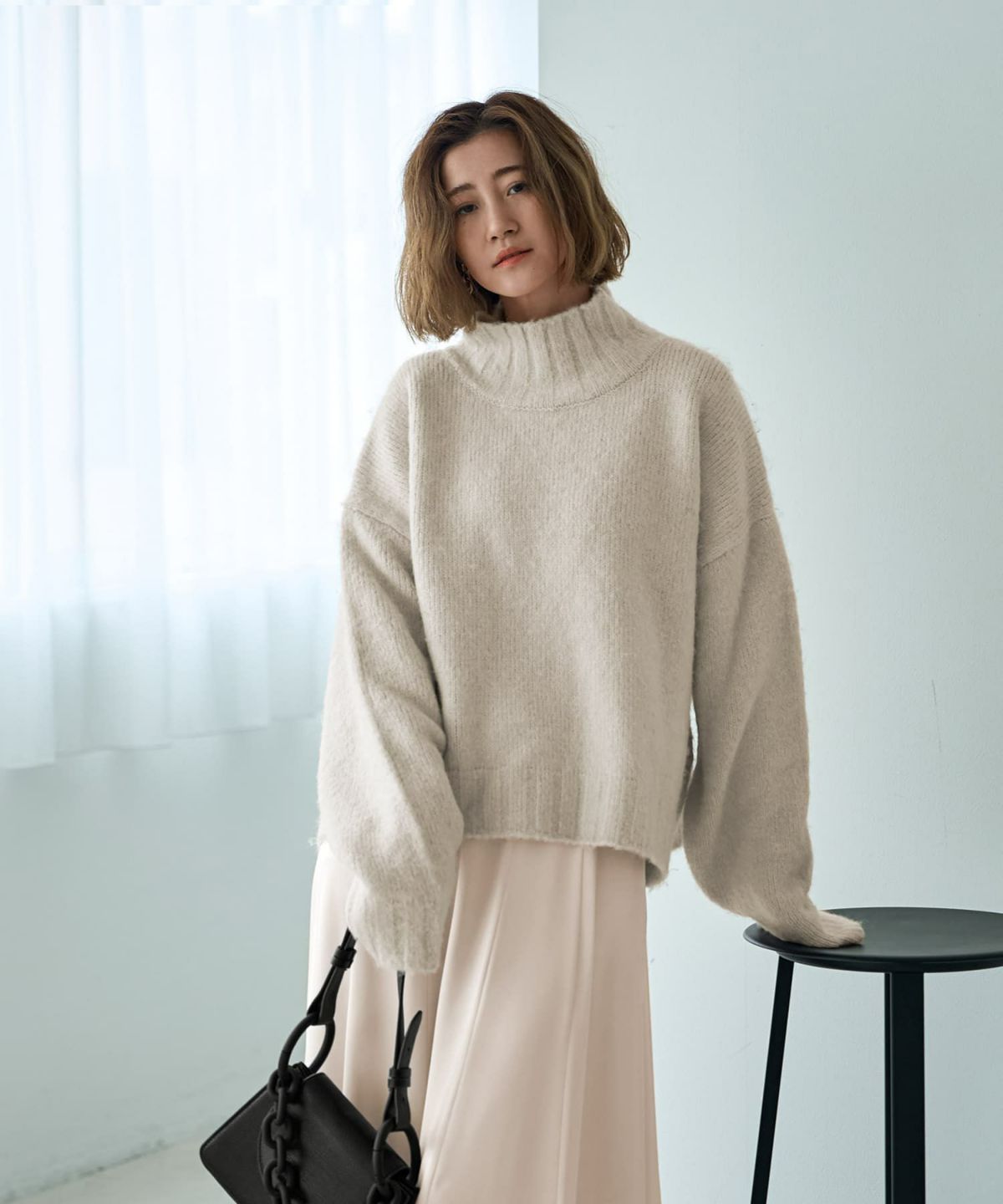 着用イメージ 166cm アイボリー