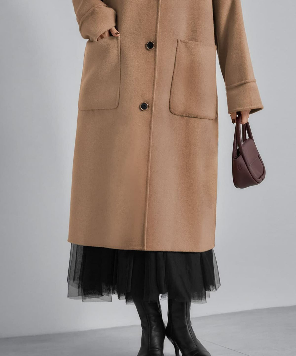 着用イメージ 165cm キャメル