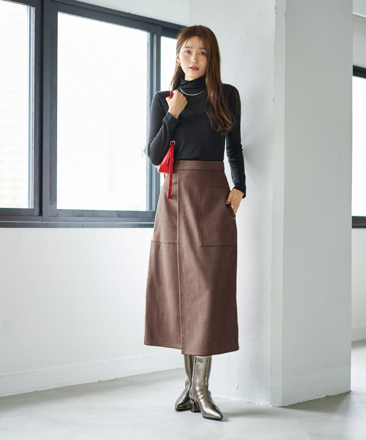 着用イメージ 166cm ブラウン Sサイズ