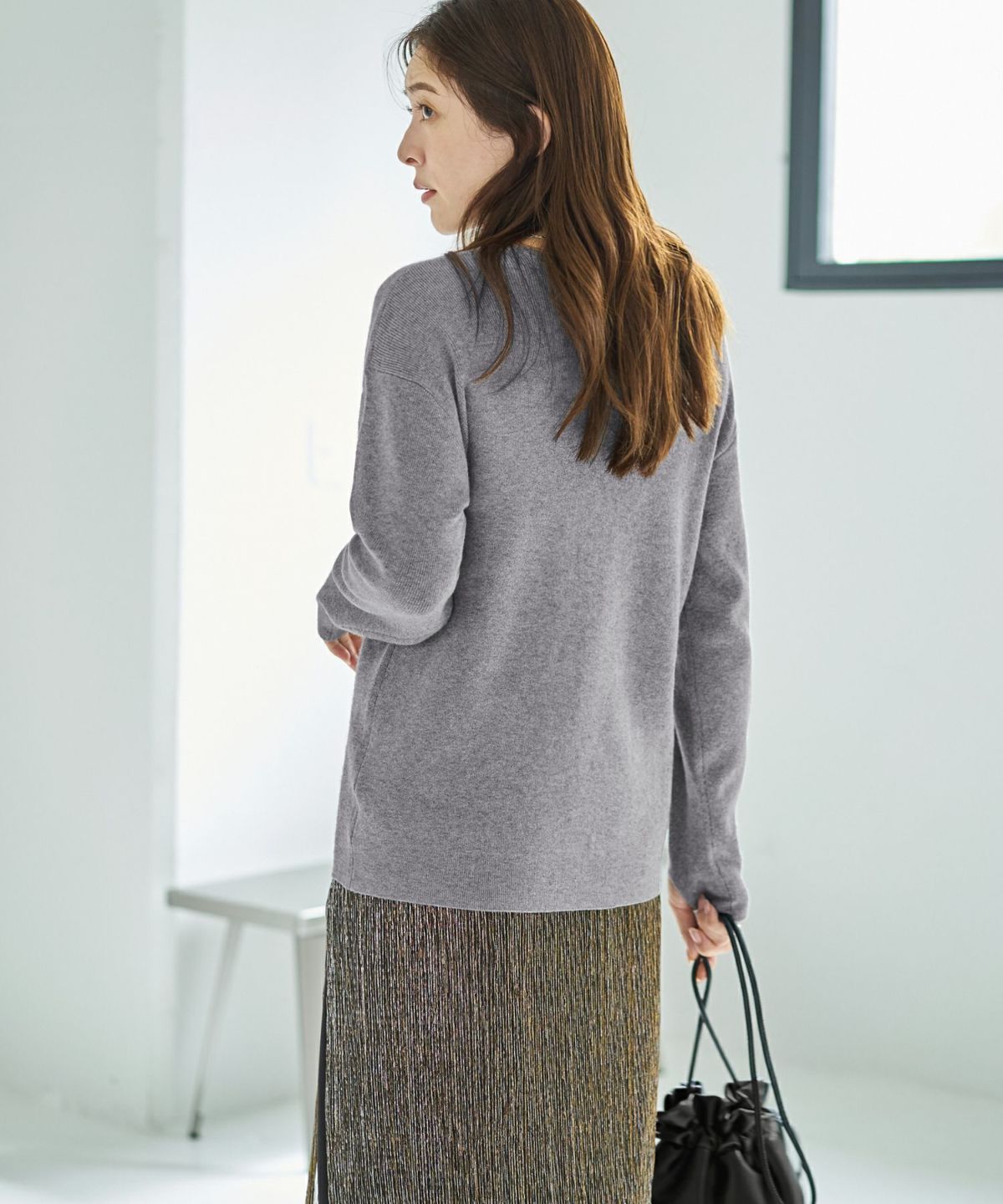 着用イメージ 166cm グレー