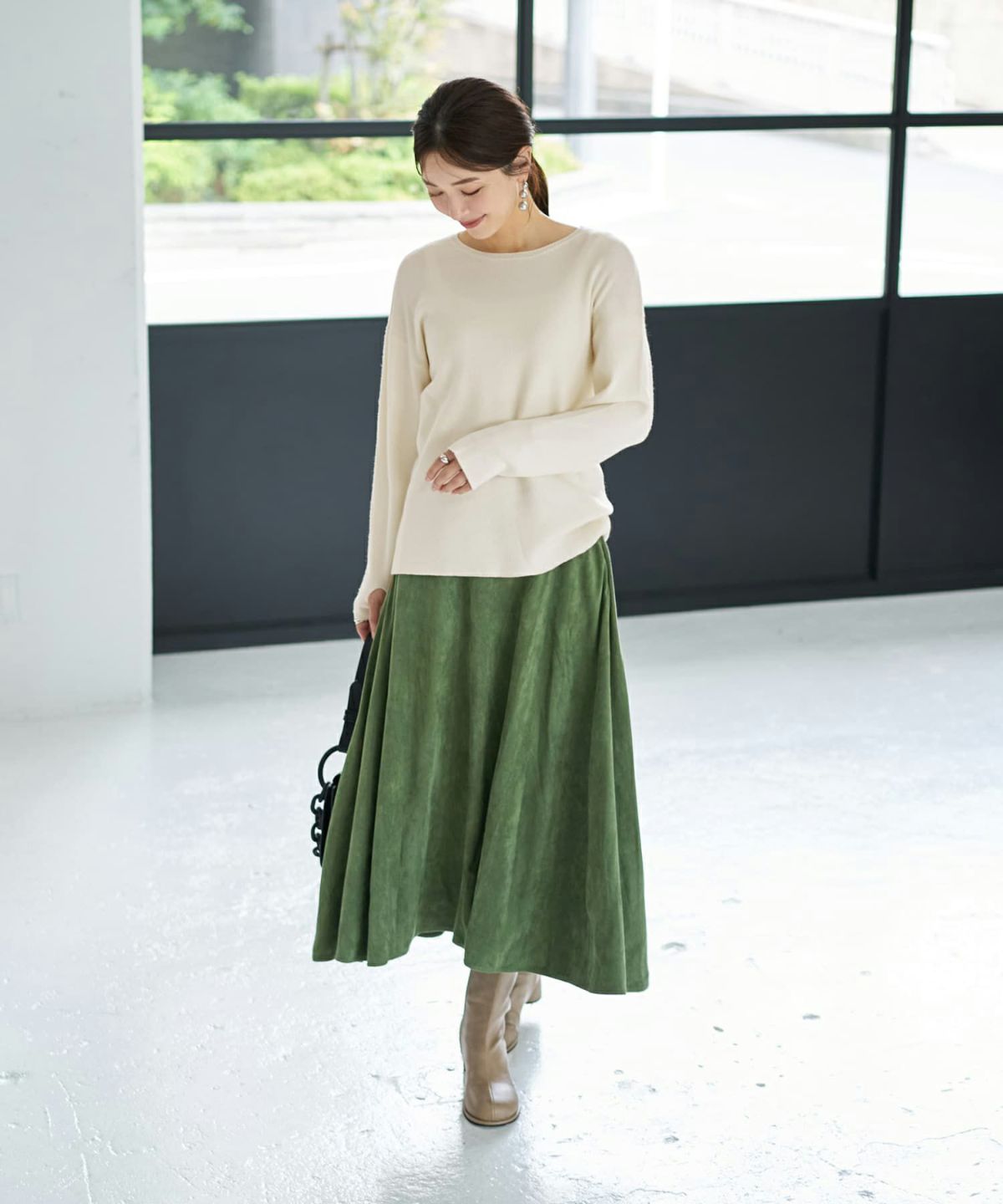 着用イメージ 166cm ホワイト