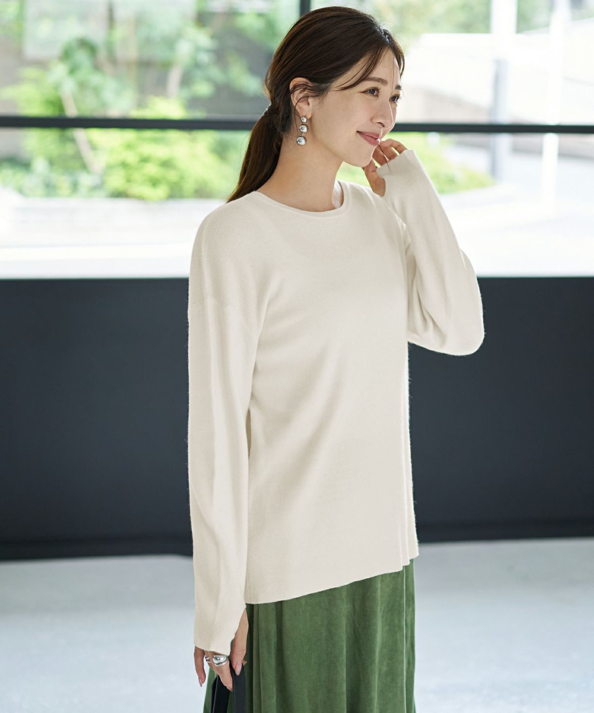 着用イメージ 166cm ホワイト