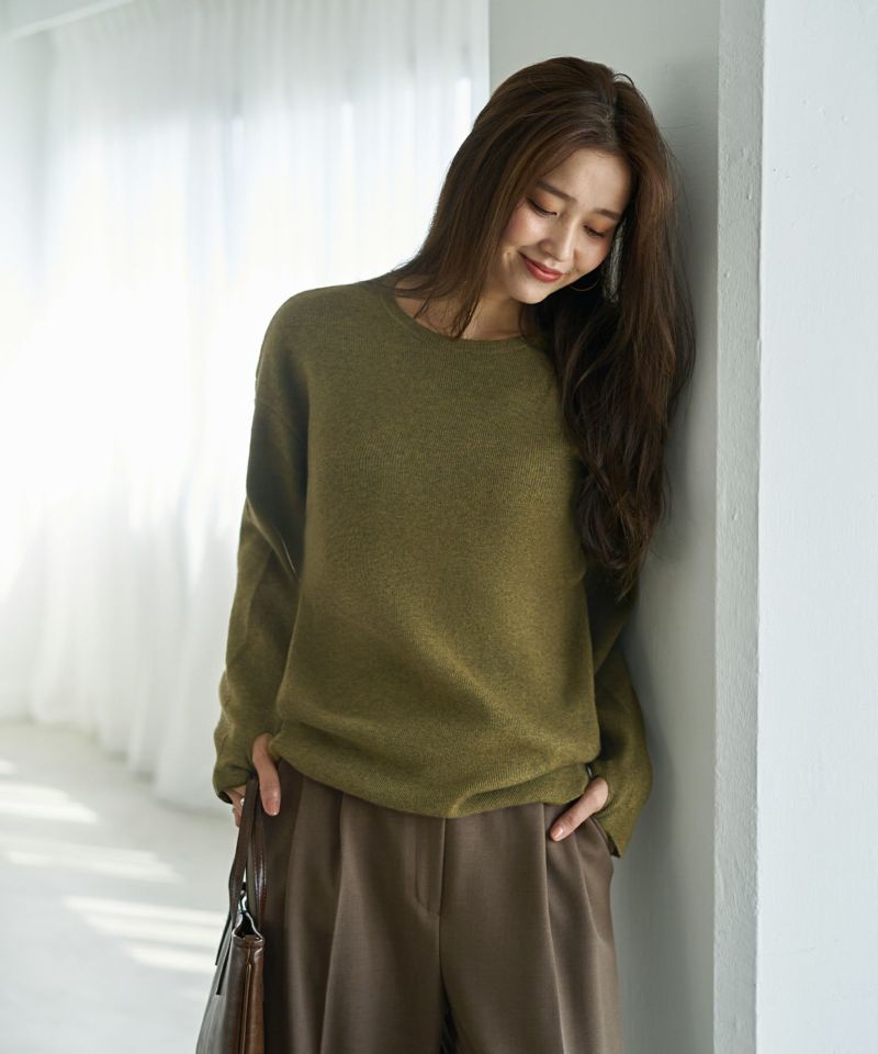 ☆ソフトタッチ◇指あきクルーネックプルオーバー | おしゃれな大人