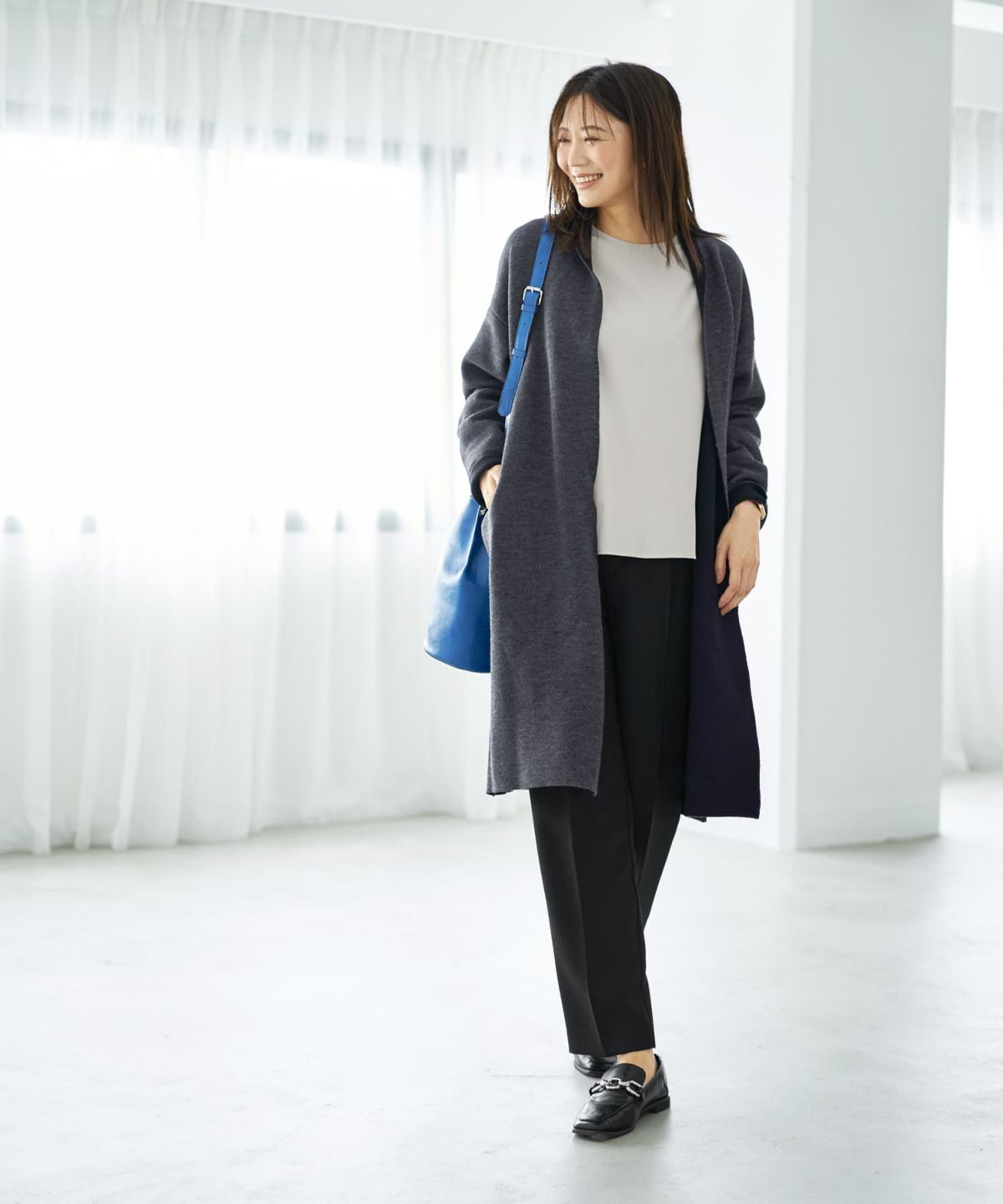 着用イメージ 166cm チャコール