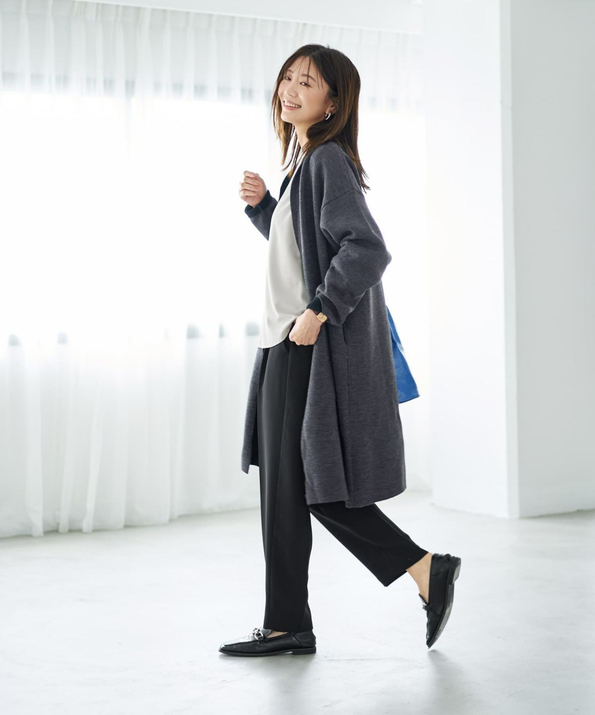 着用イメージ 166cm チャコール