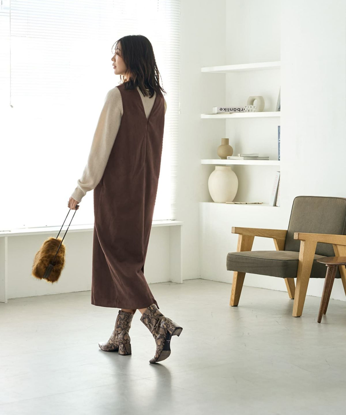 着用イメージ 166cm 02サイズ ブラウン