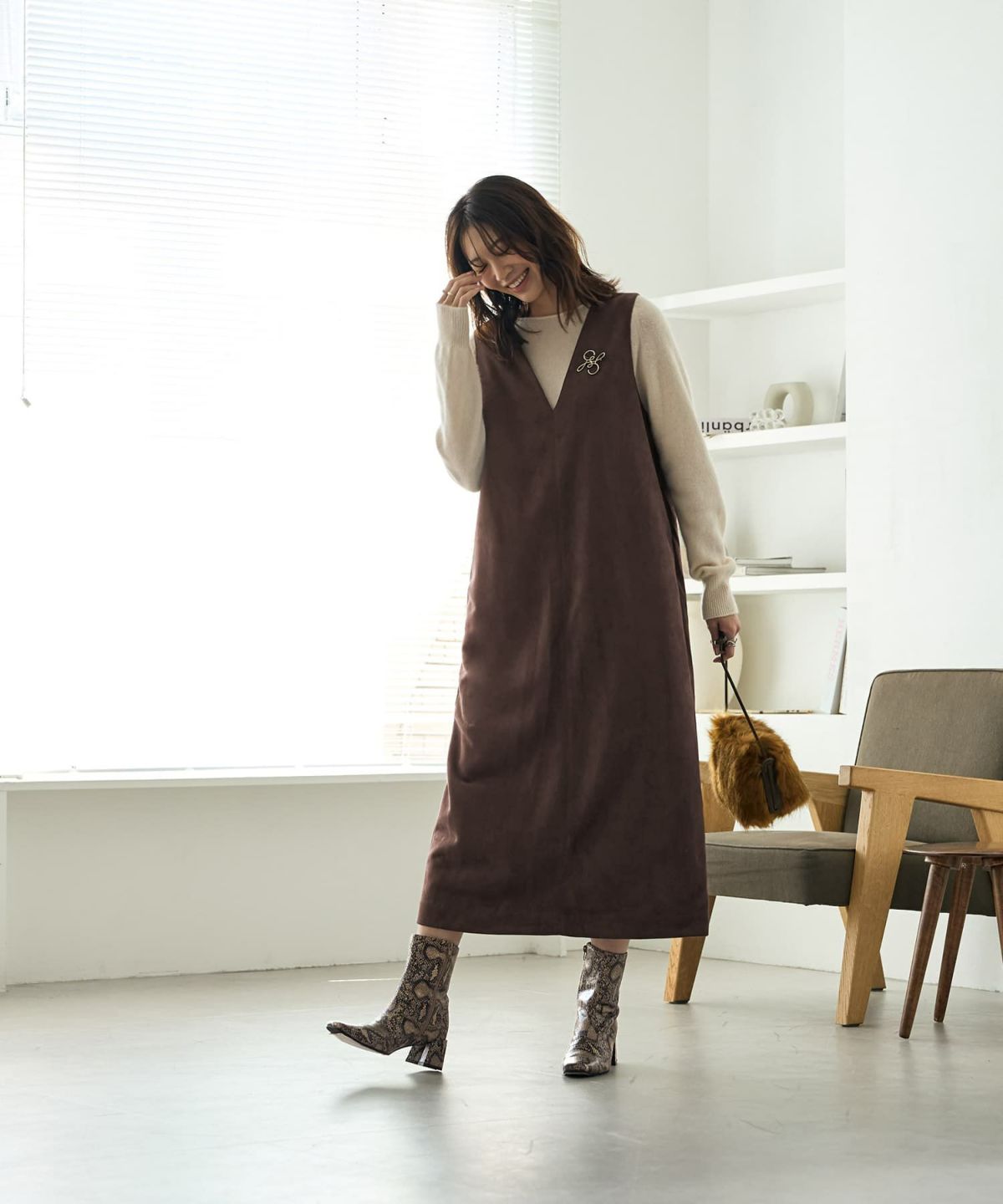 着用イメージ 166cm 02サイズ ブラウン