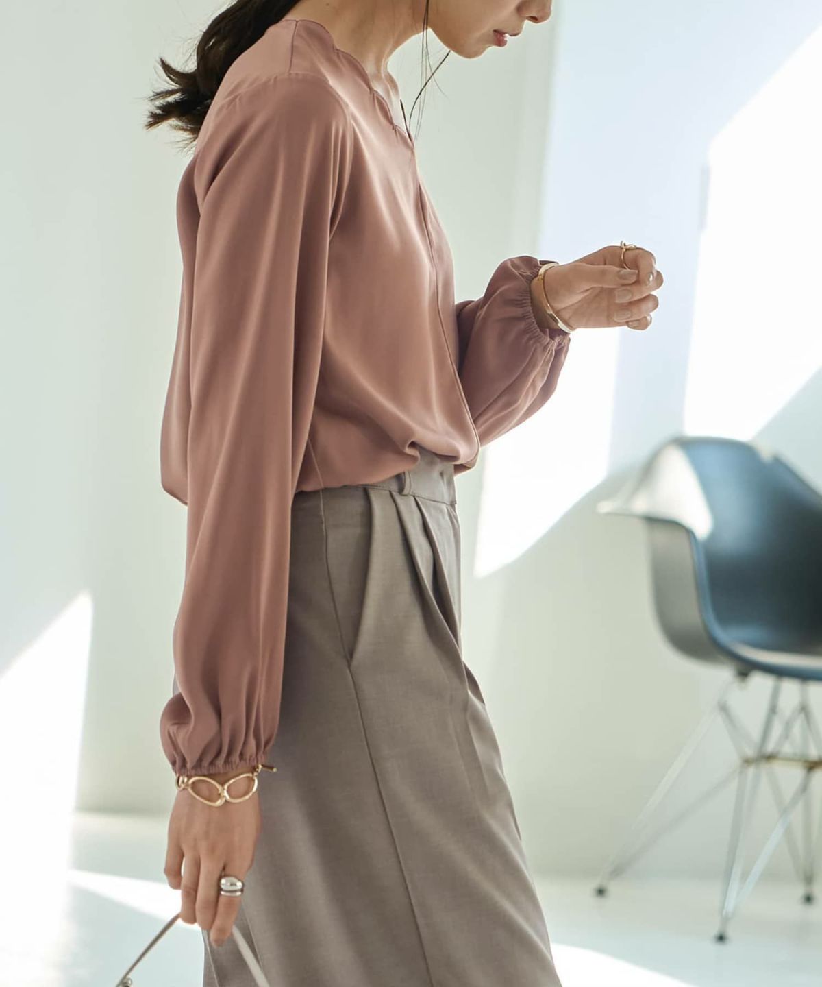 着用イメージ 165cm ダークアプリコット Mサイズ