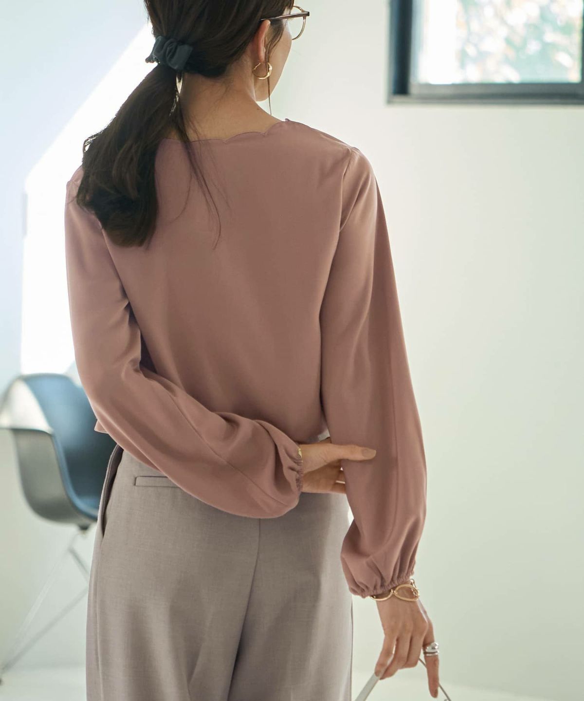 着用イメージ 165cm ダークアプリコット Mサイズ