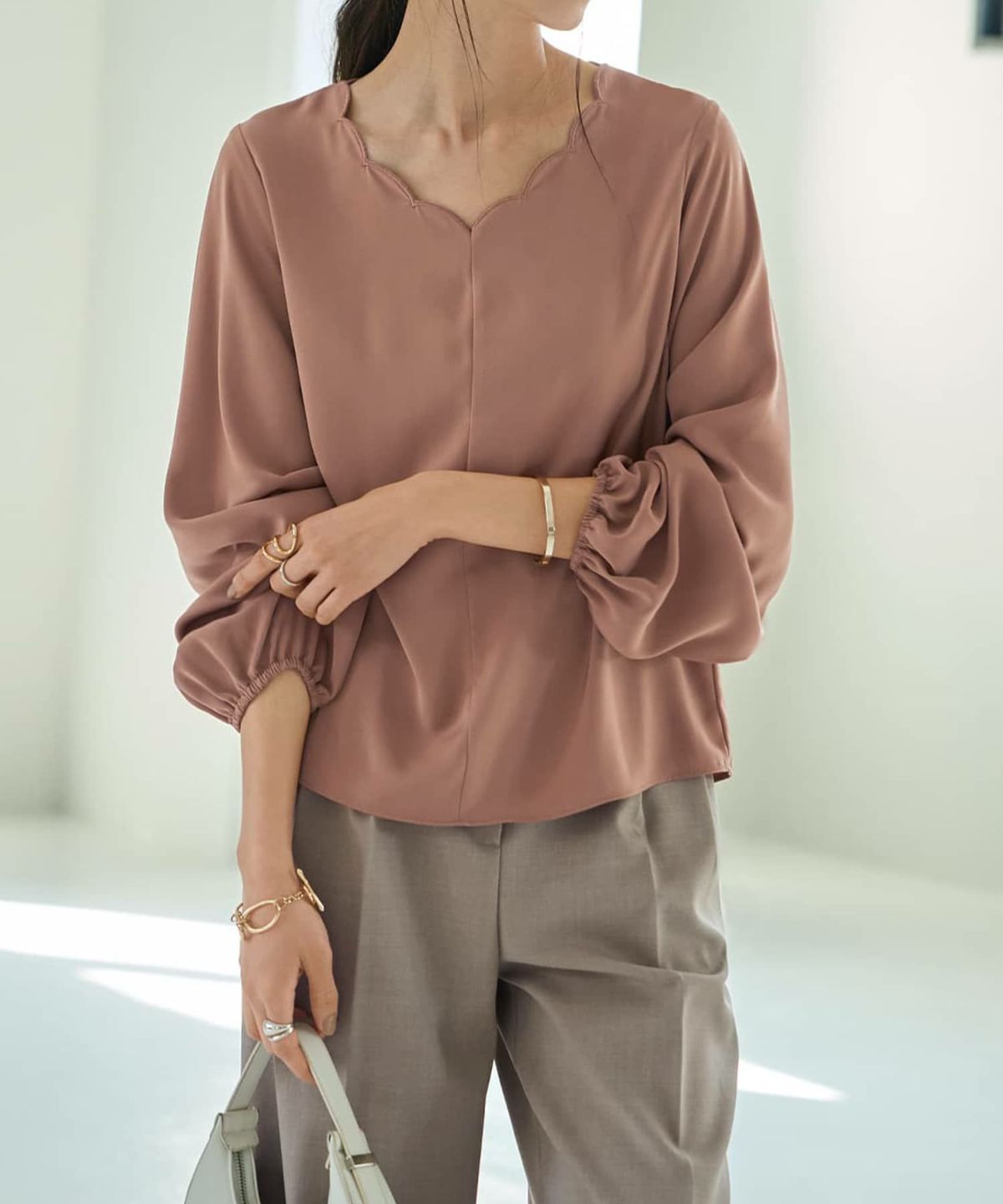 着用イメージ 165cm ダークアプリコット Mサイズ