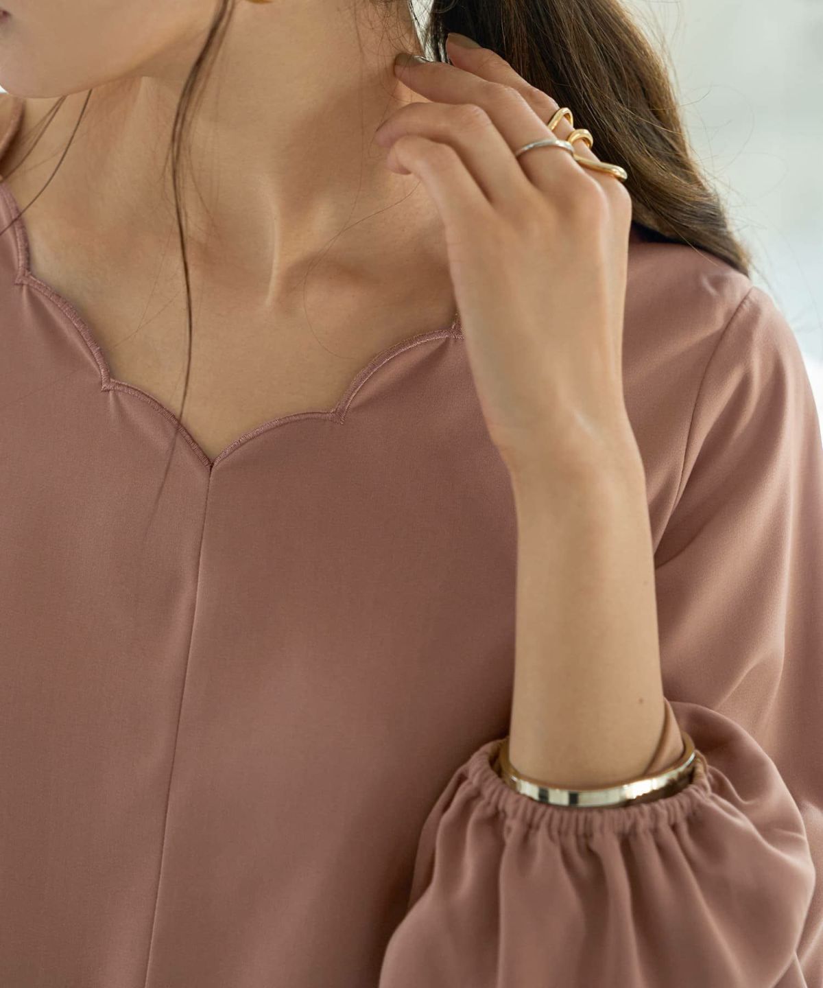 着用イメージ 165cm ダークアプリコット Mサイズ