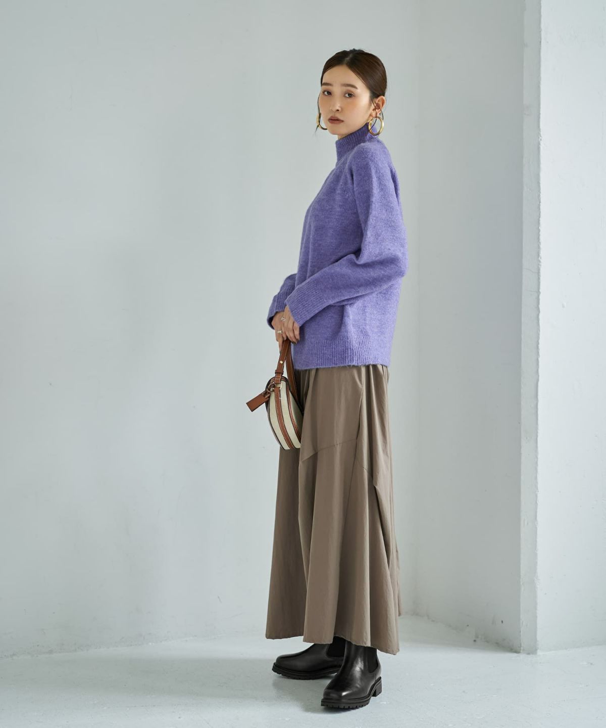 着用イメージ 166cm パープル