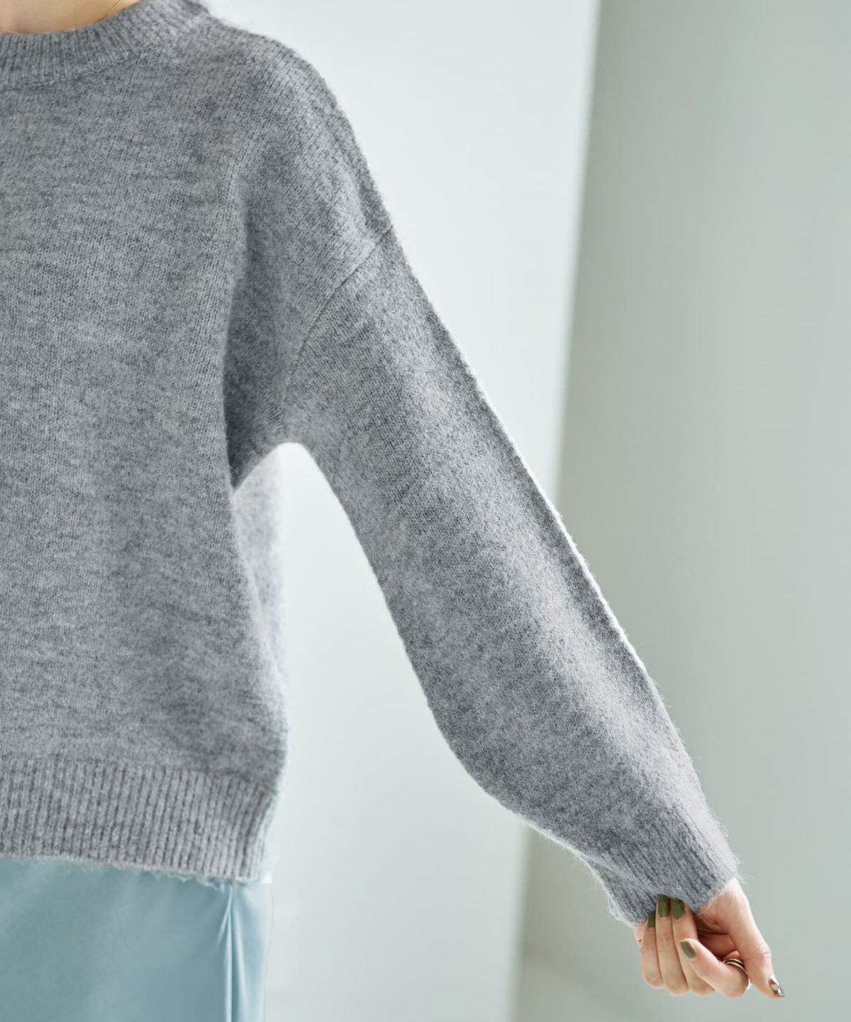 着用イメージ 166cm ライトグレー