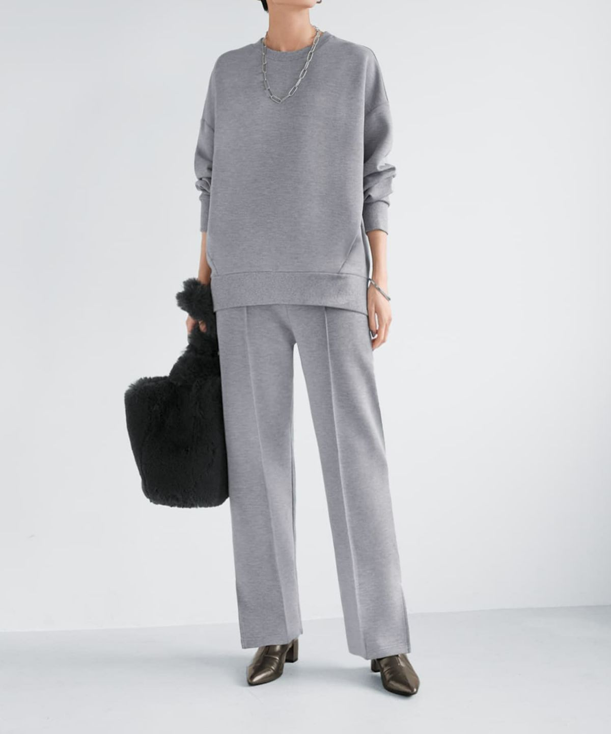 着用イメージ 165cm グレー Sサイズ（股下69cm）