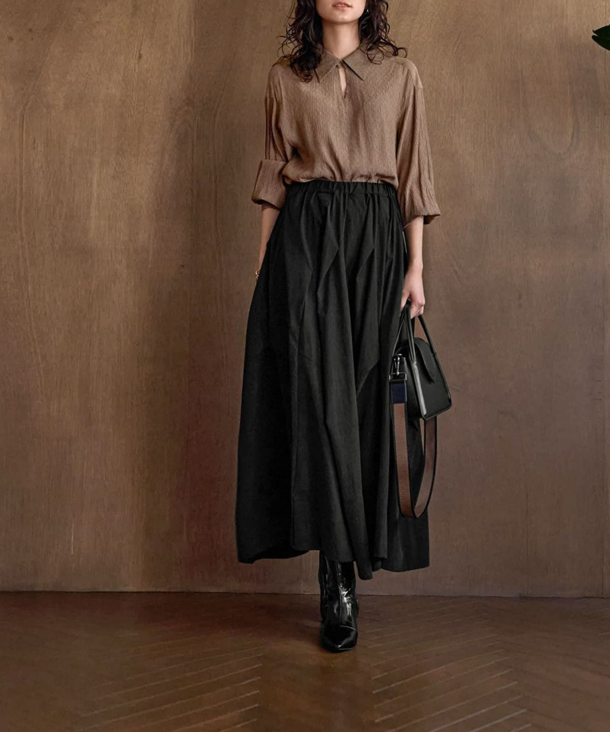 着用イメージ 167cm セピアブラウン
