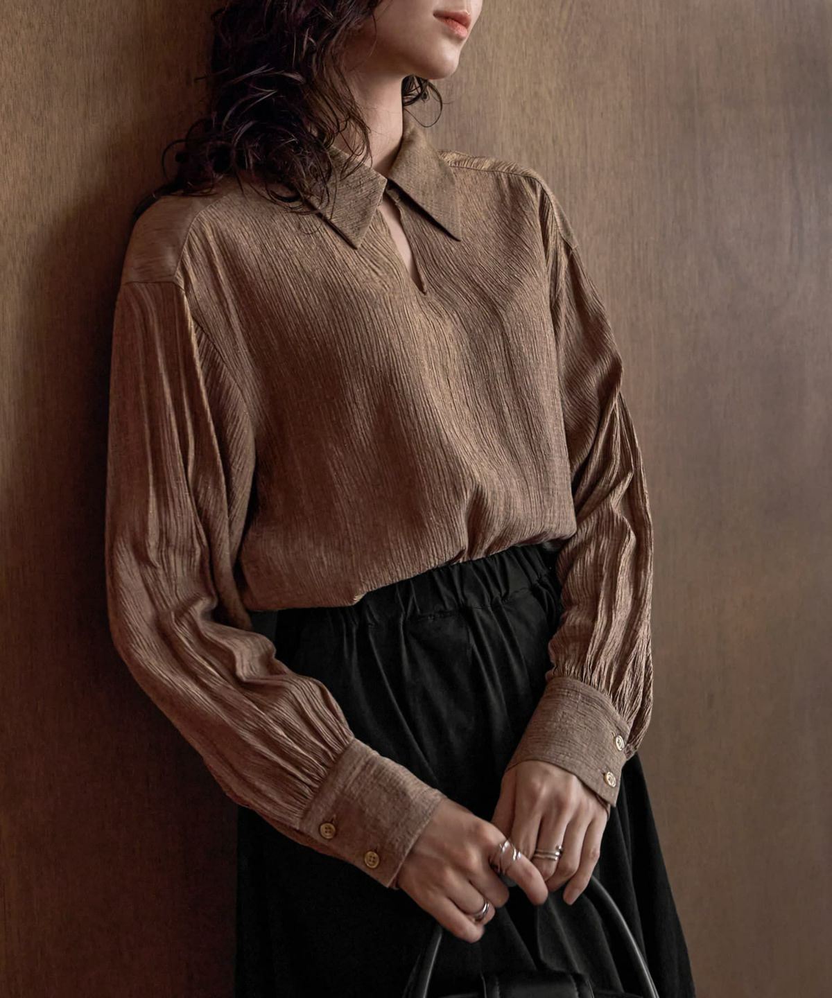 着用イメージ 167cm セピアブラウン