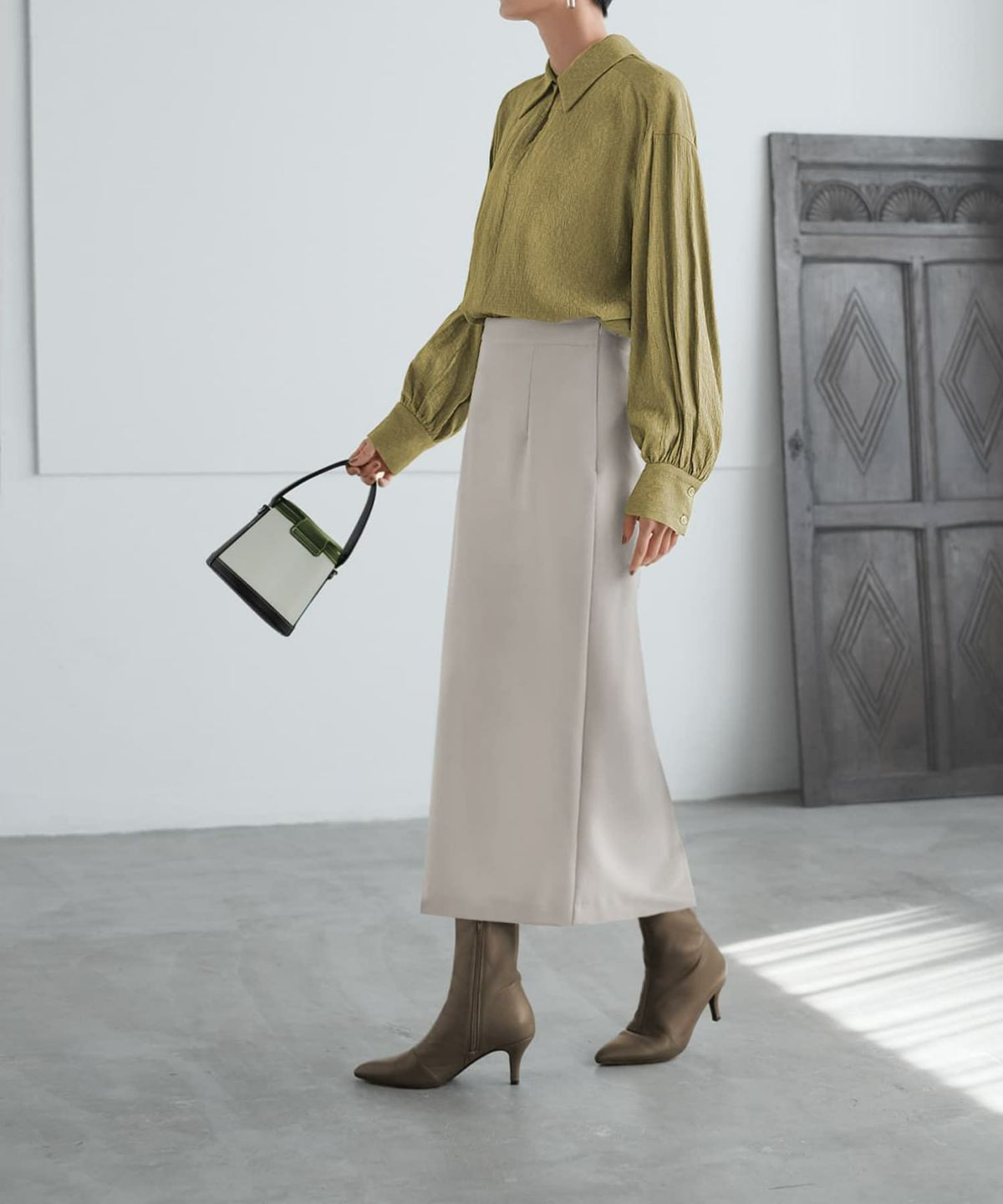 着用イメージ 165cm オリーブイエロー