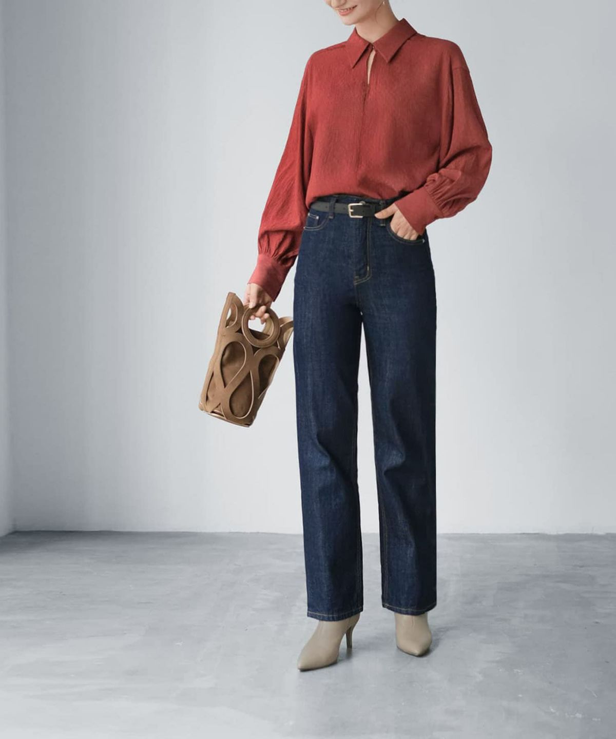 着用イメージ 165cm スモーキーレッド