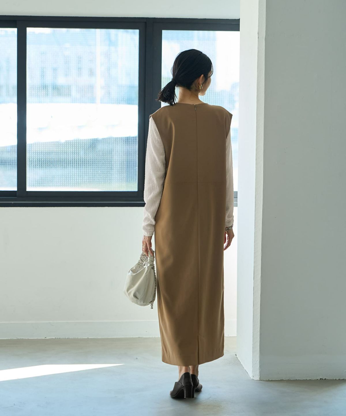 着用イメージ 164cm 02サイズ　カーキベージュ