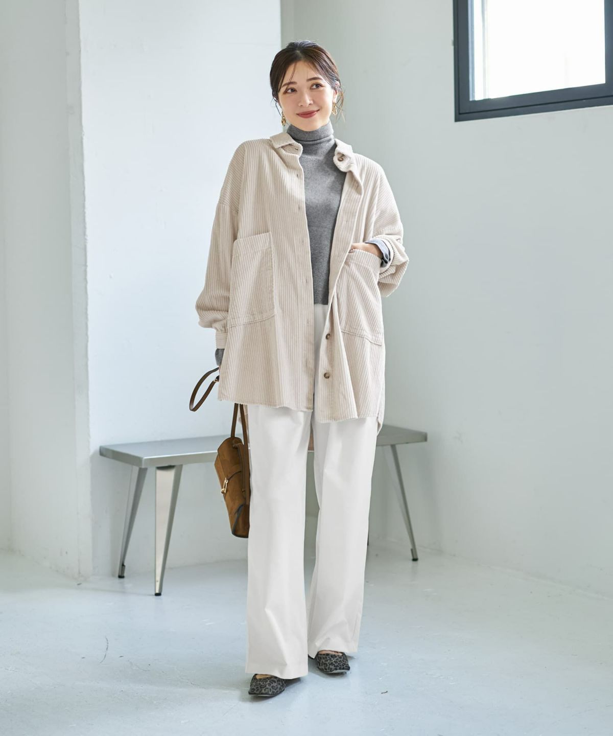 着用イメージ 166cm エクリュ