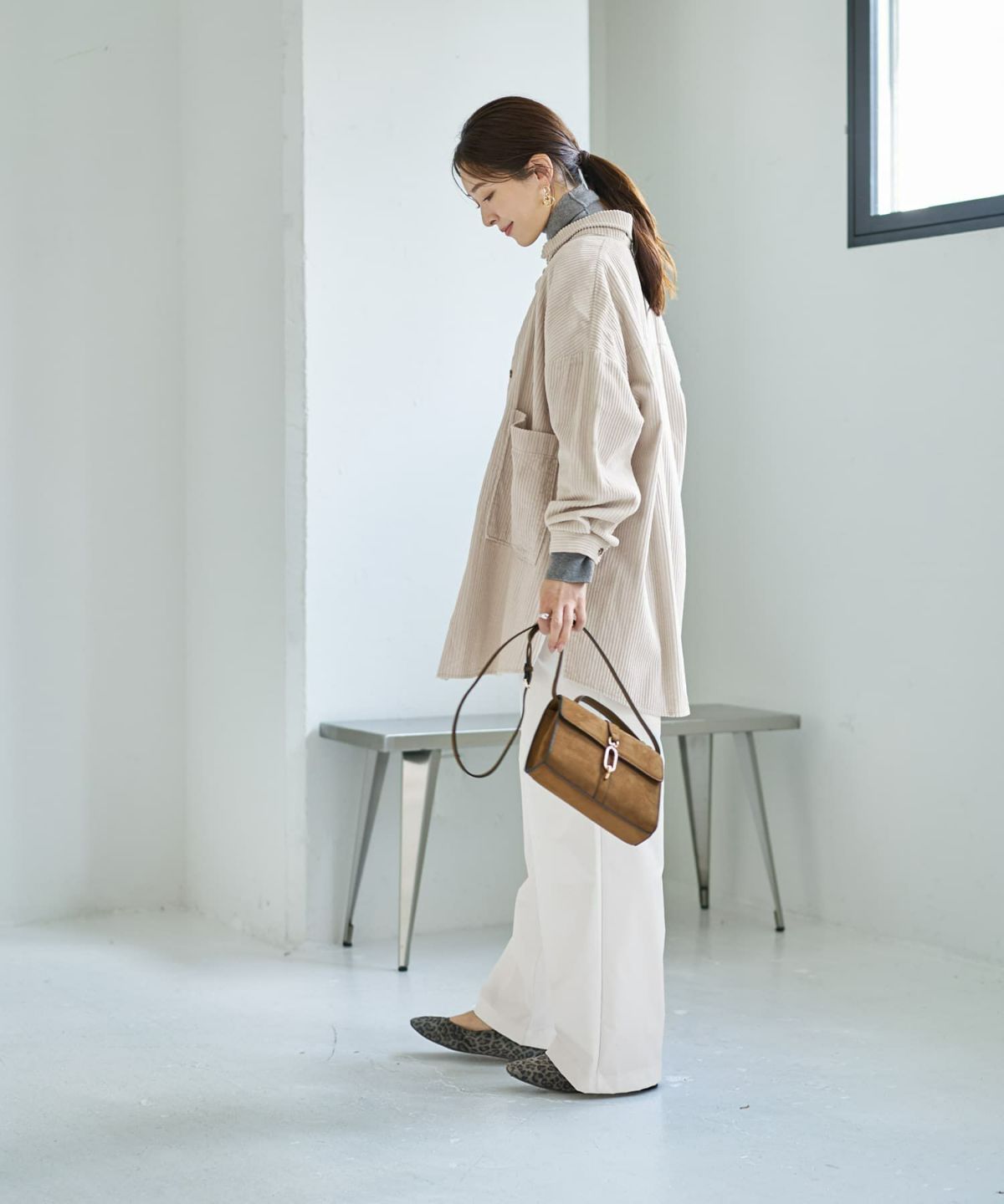 着用イメージ 166cm エクリュ