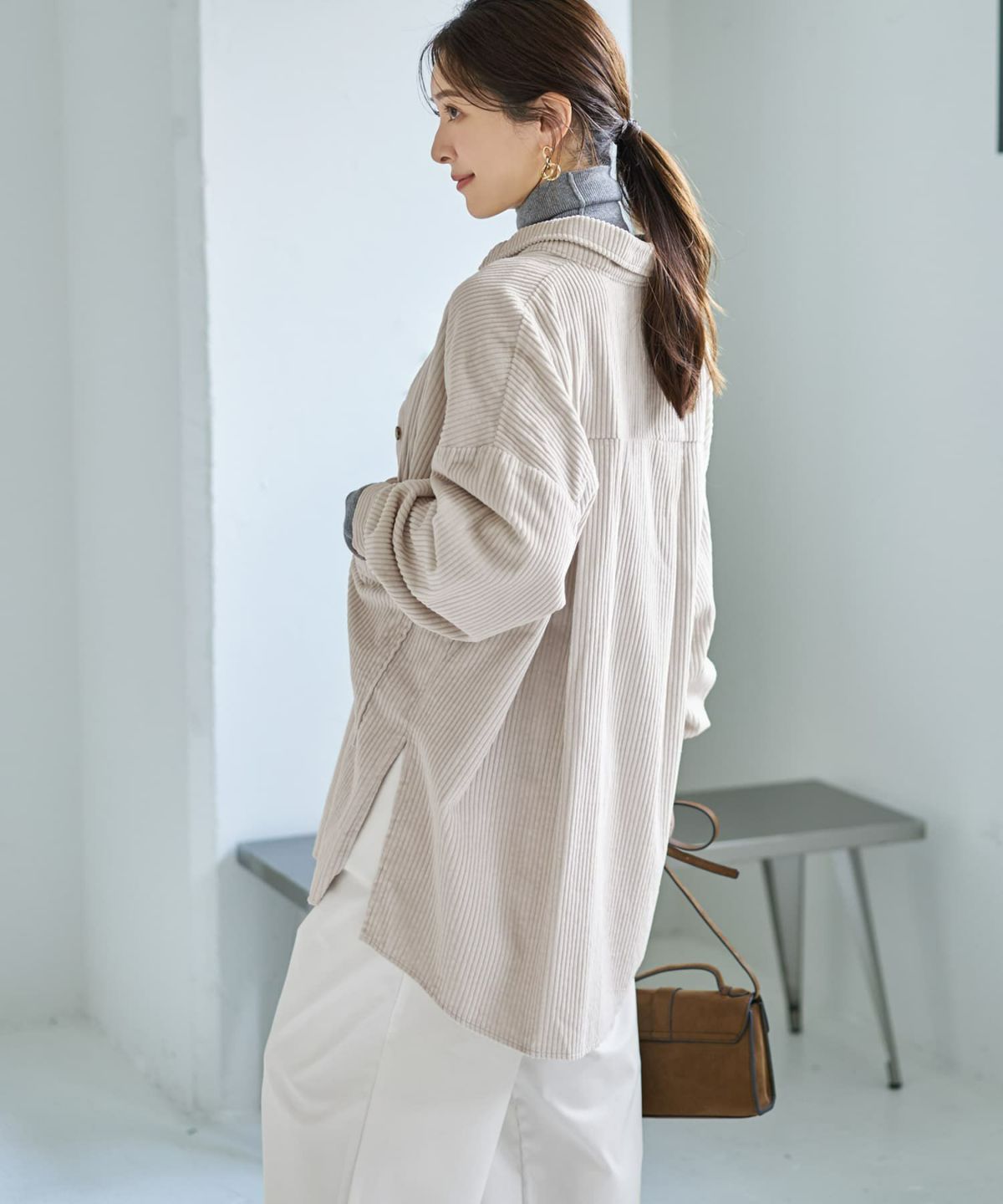 着用イメージ 166cm エクリュ