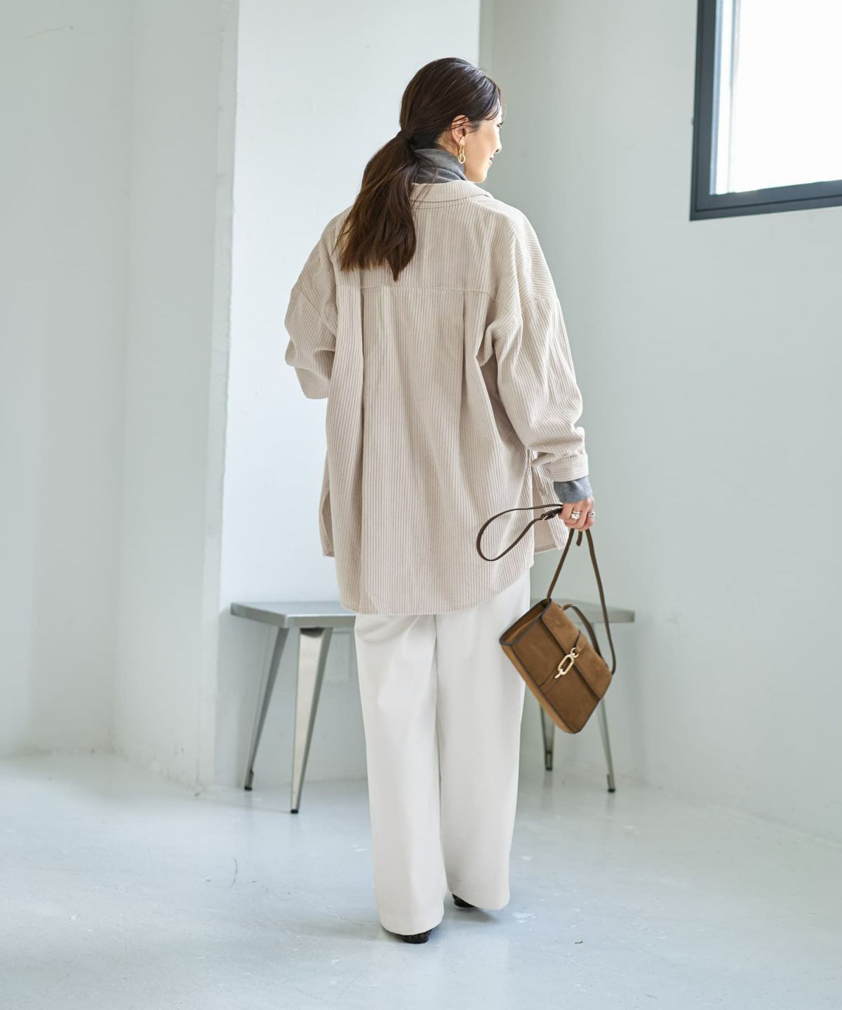 着用イメージ 166cm エクリュ