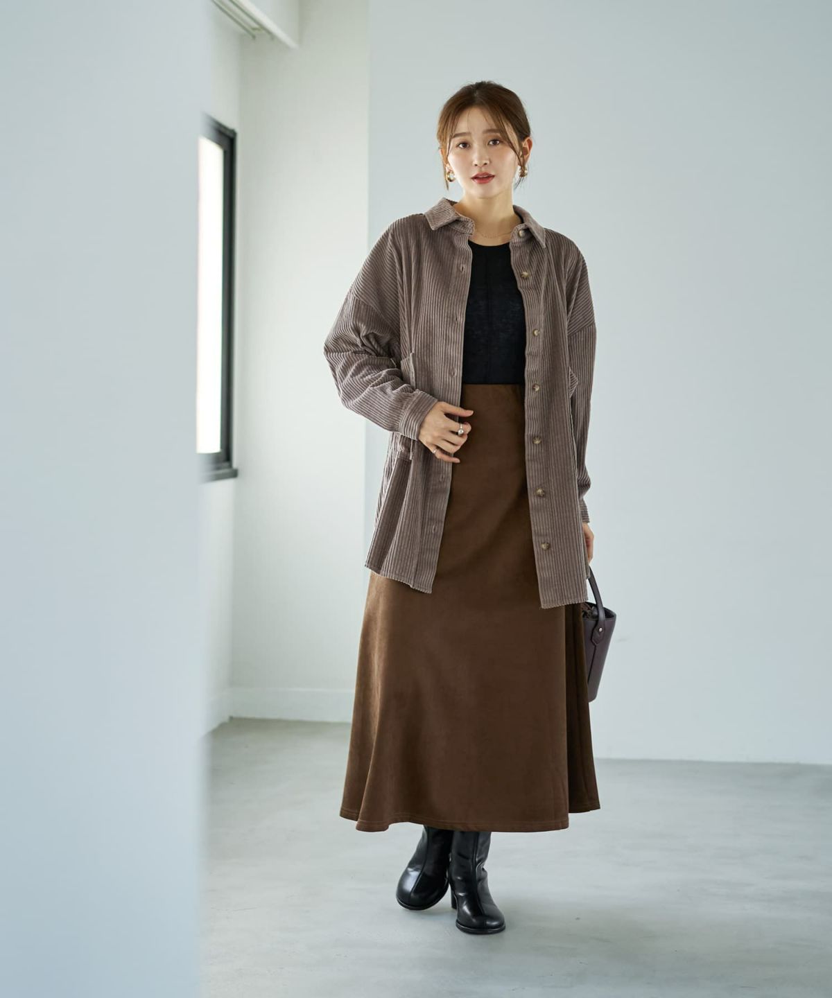 着用イメージ 166cm モカグレー