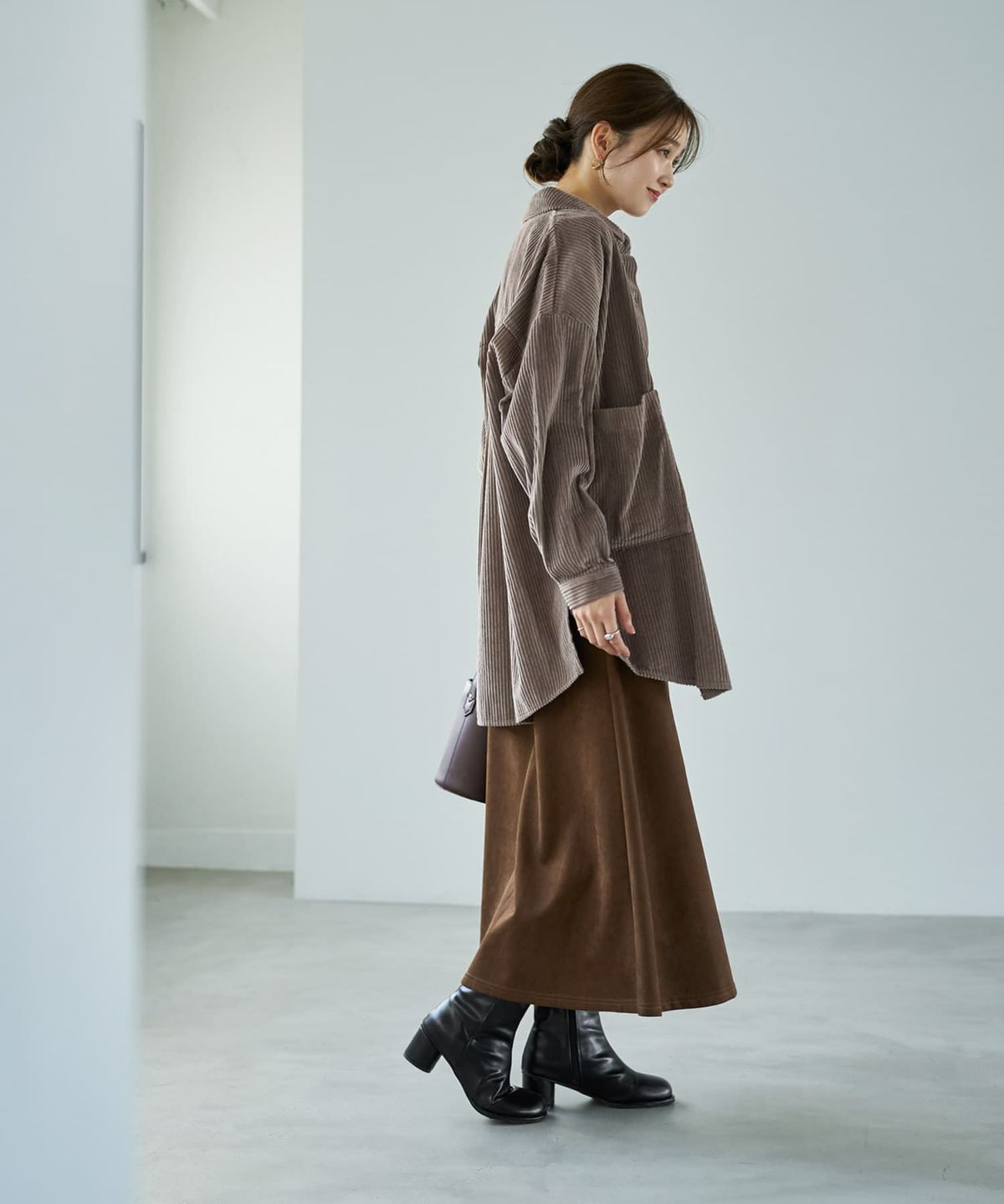 着用イメージ 166cm モカグレー