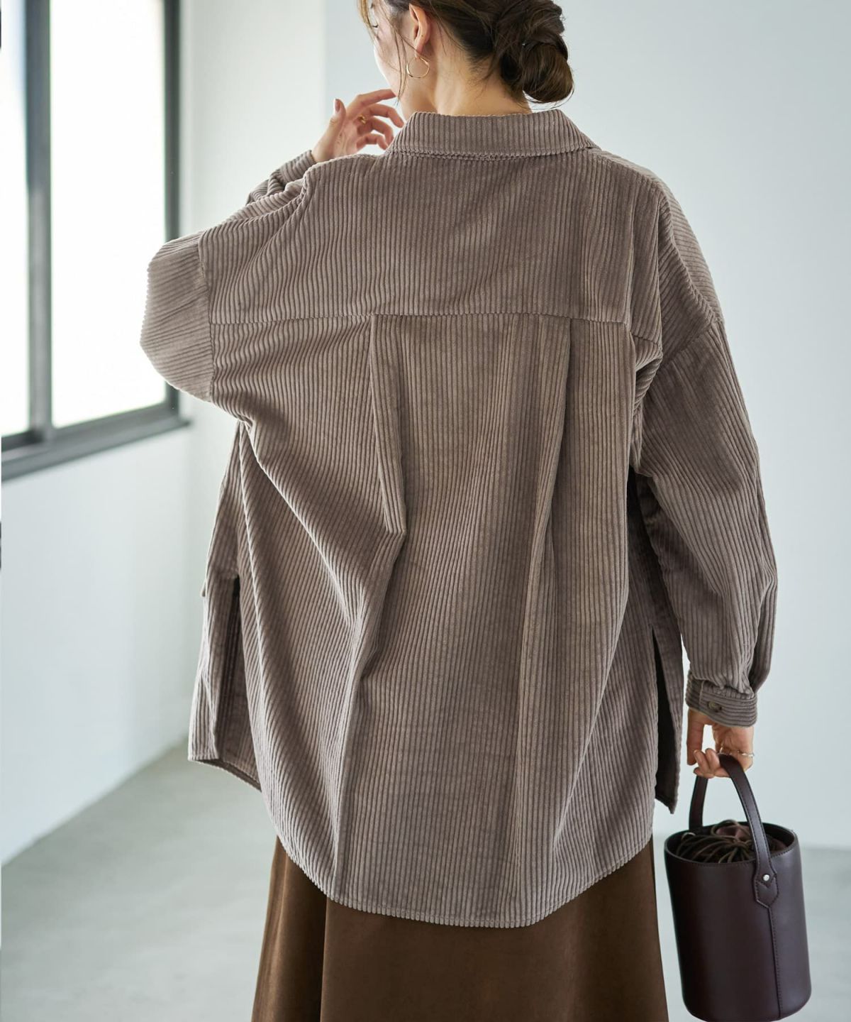 着用イメージ 166cm モカグレー