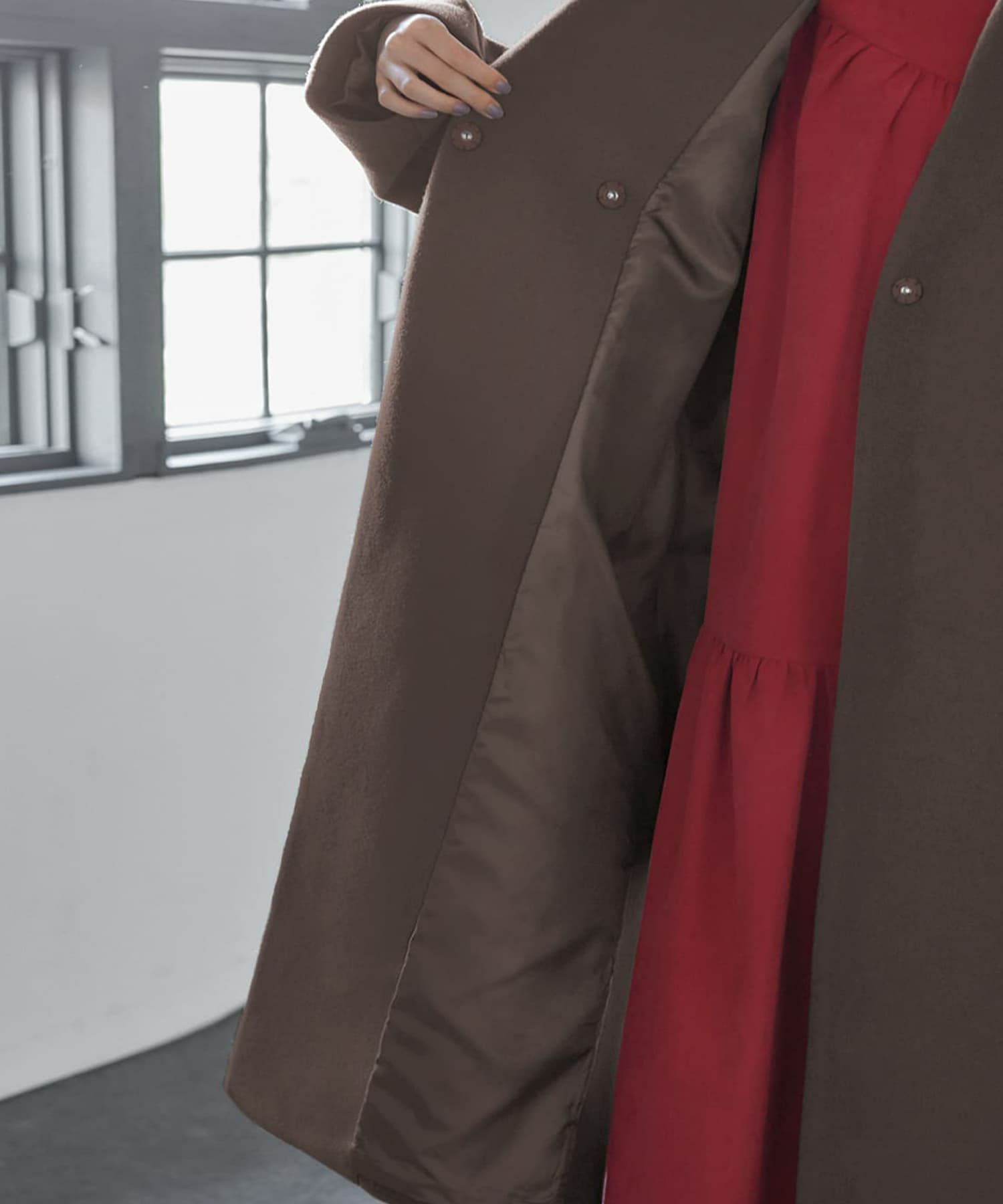 着用イメージ 166cm ココア