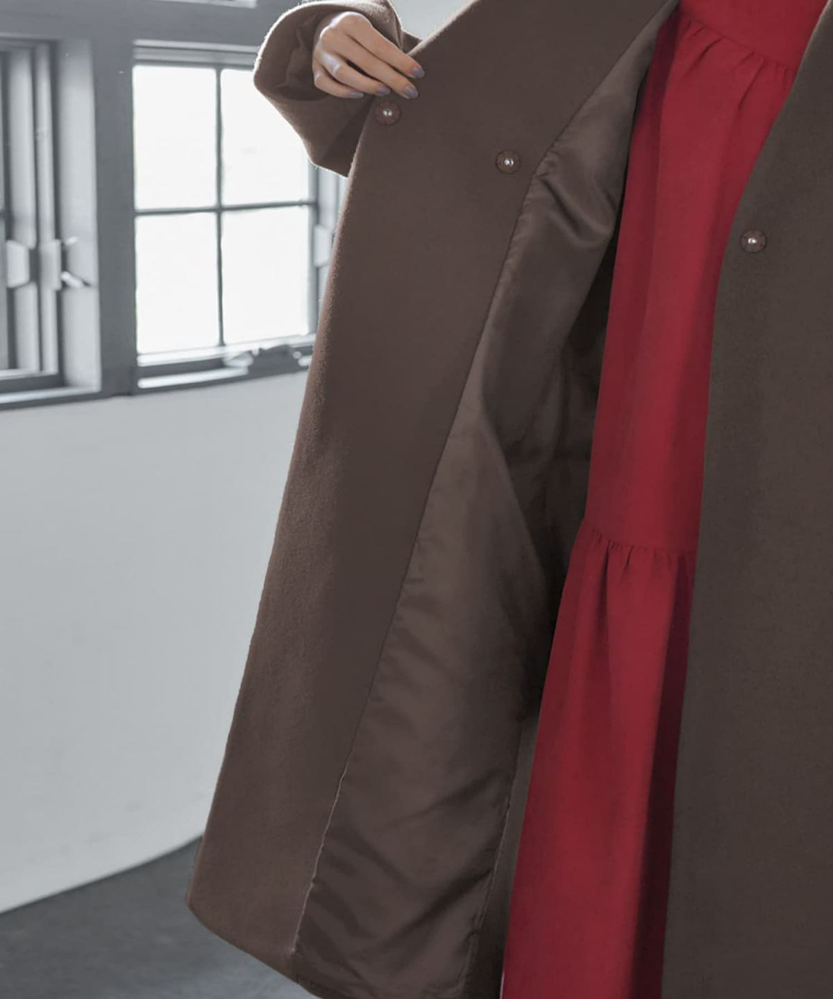 着用イメージ 166cm ココア