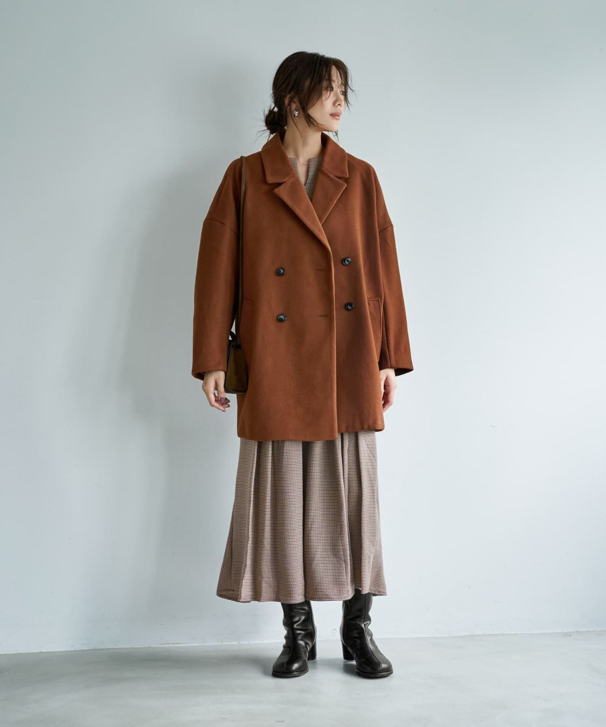 着用イメージ 166cm ブラウン